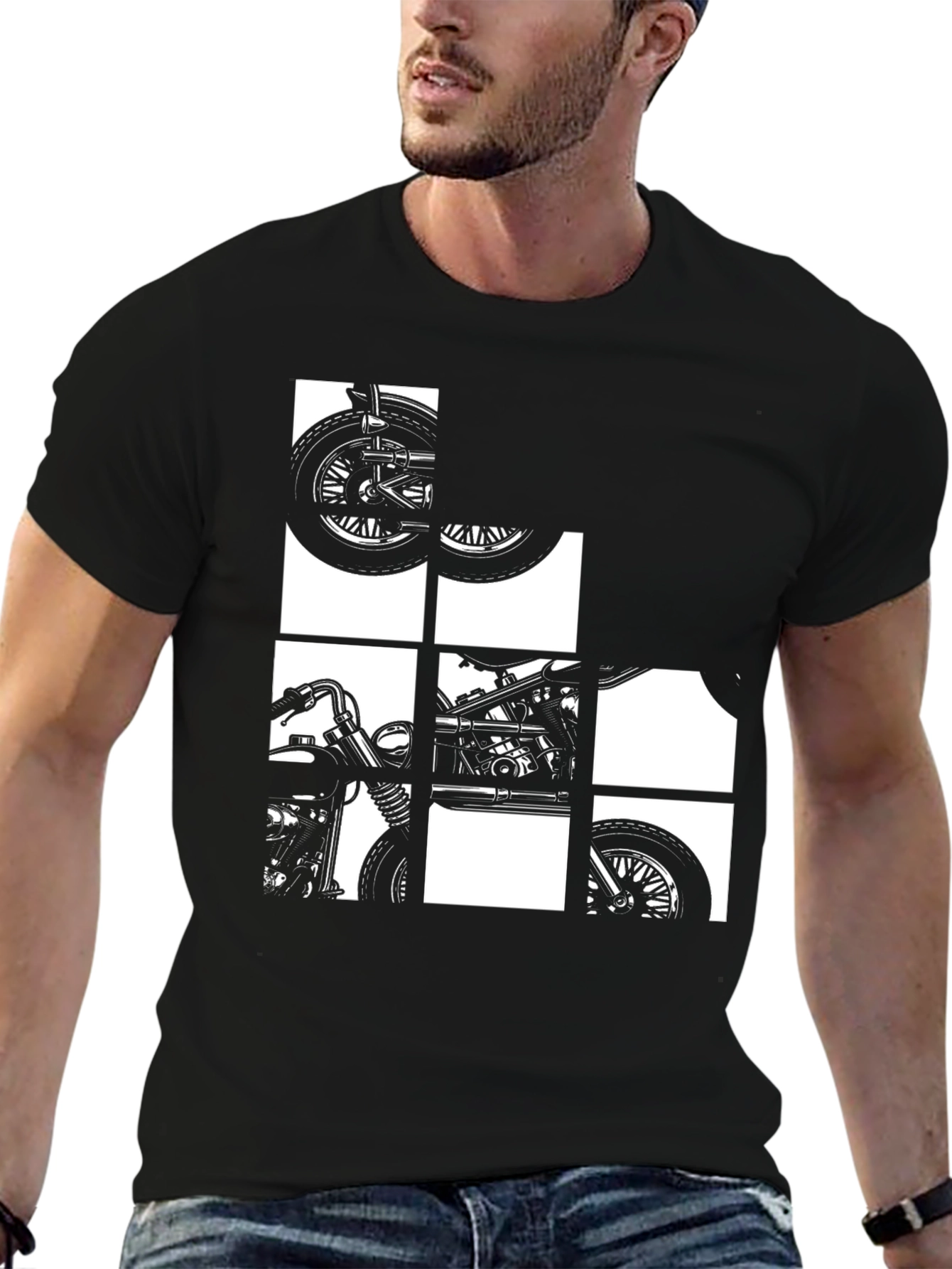 Motorcycle Graphic Tee - Black