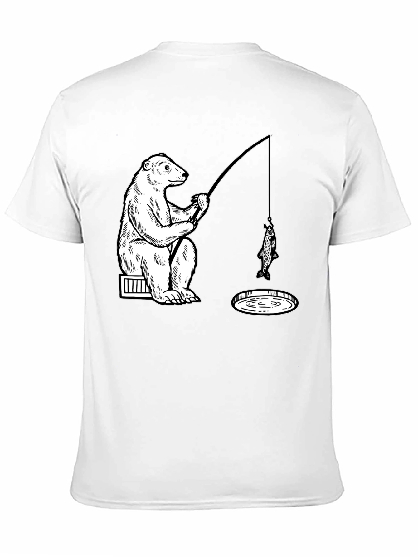 Bear Fishing Graphic Tee - Ice Hole Humor