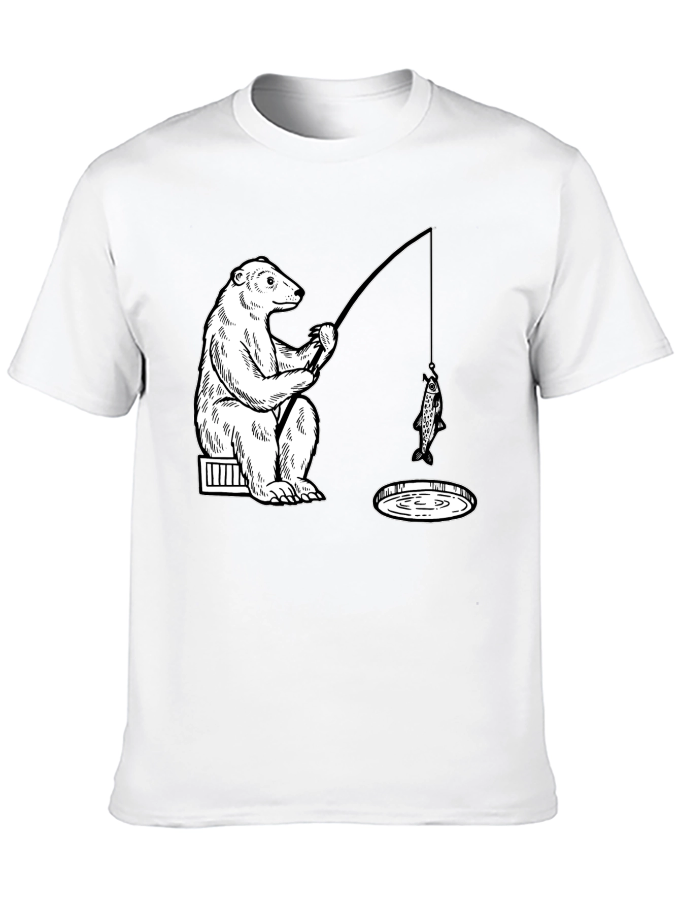 Bear Fishing Graphic Tee - Ice Hole Humor