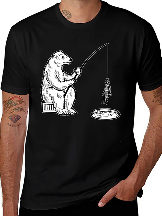Bear Fishing Graphic Tee - Ice Hole Humor
