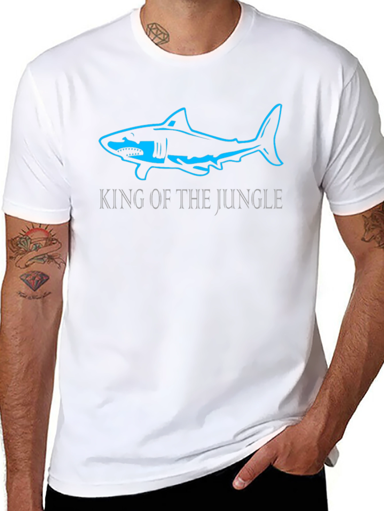 King of the Jungle Shark T-Shirt - Black