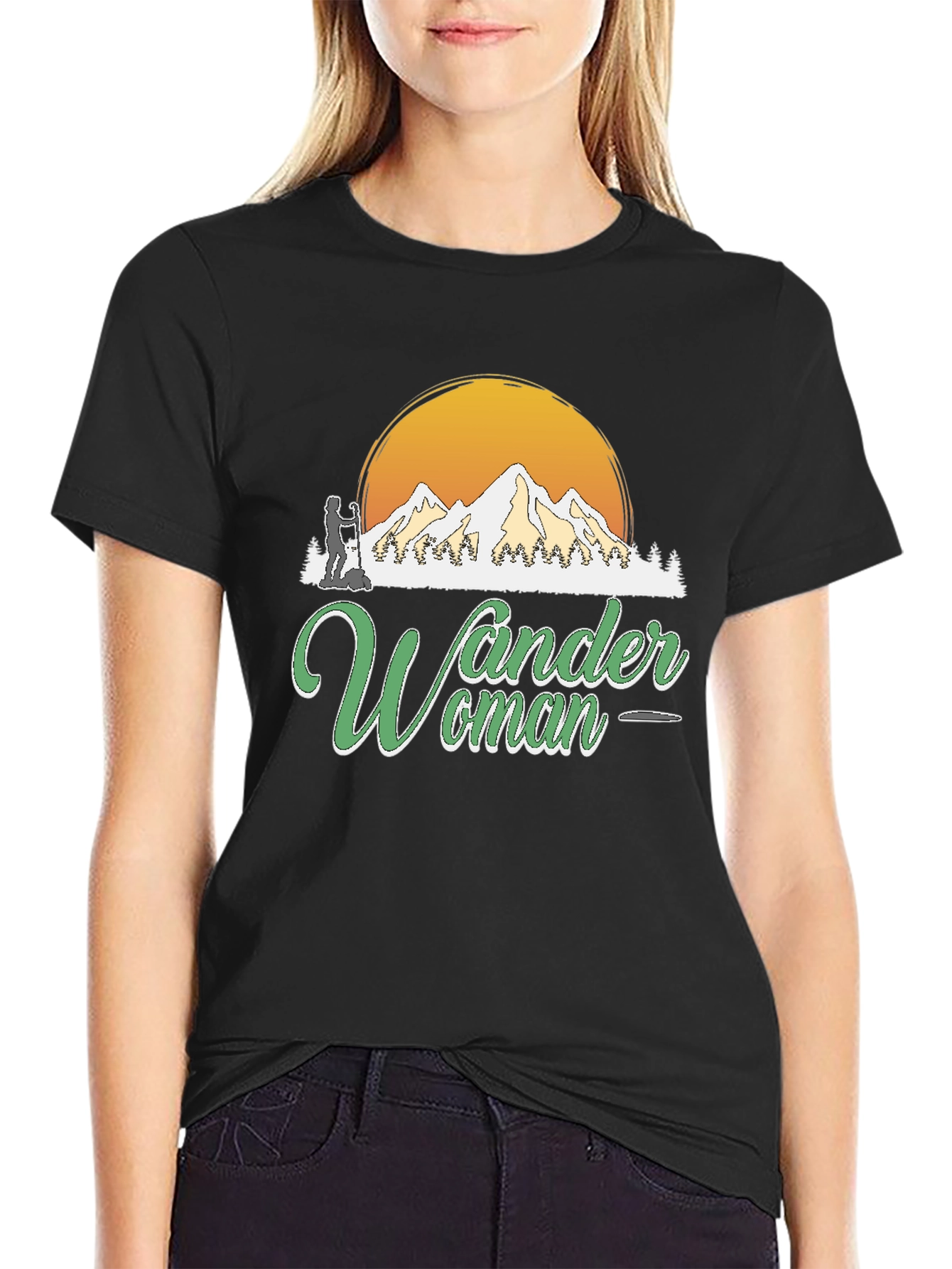 Wander Woman Hiking T-Shirt Black