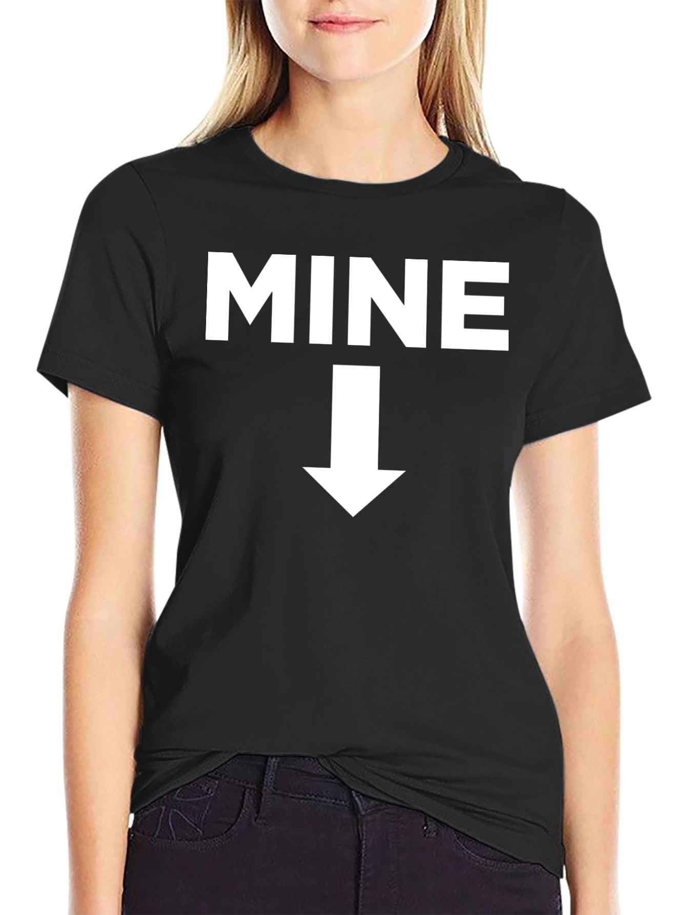 MINE Arrow Novelty Graphic T-Shirt - Black