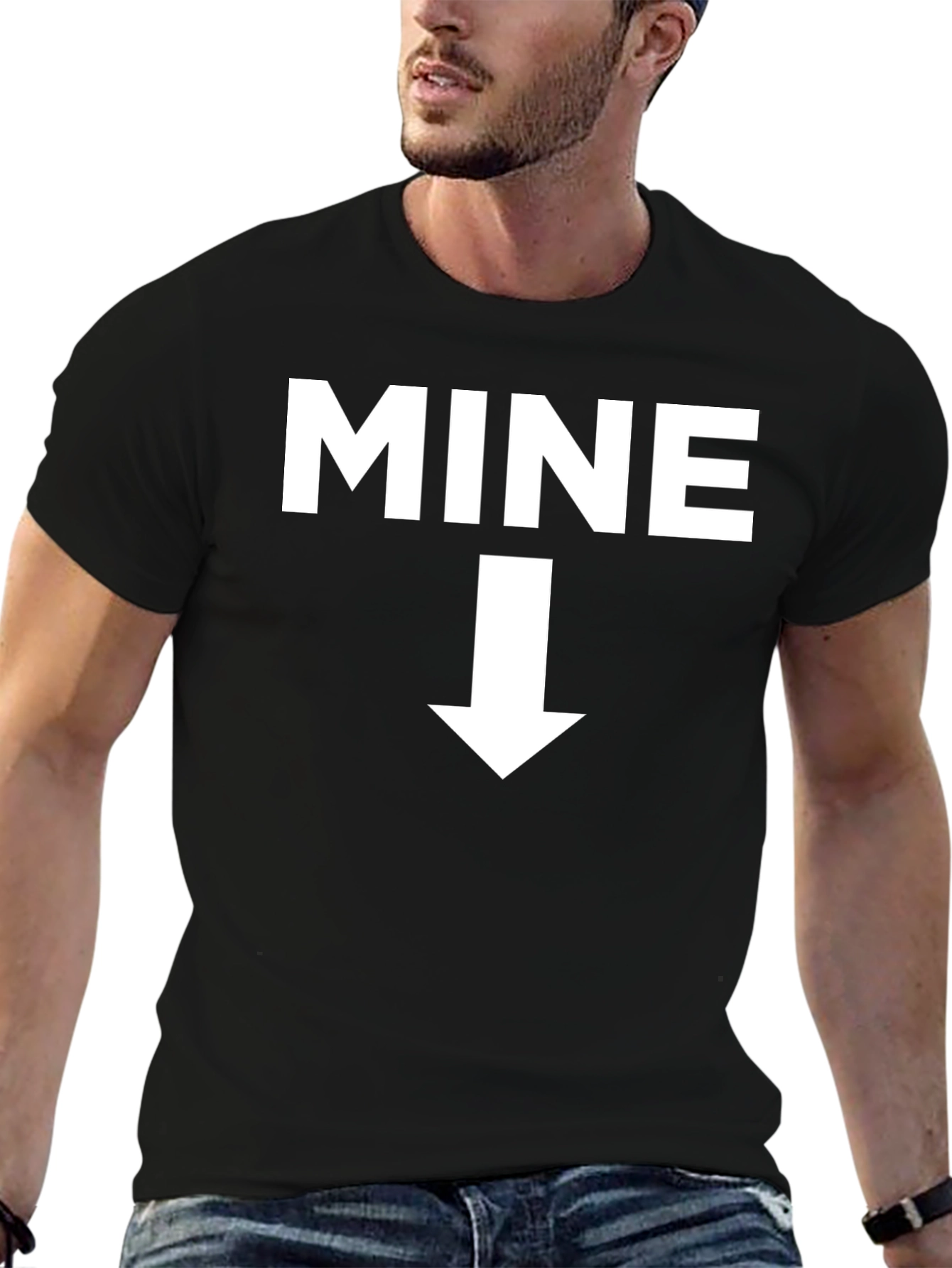 MINE Arrow Novelty Graphic T-Shirt - Black