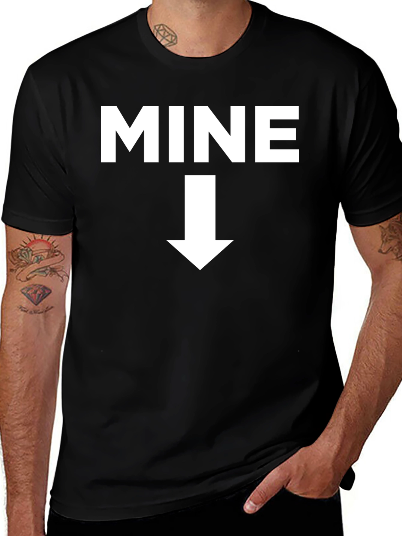 MINE Arrow Novelty Graphic T-Shirt - Black