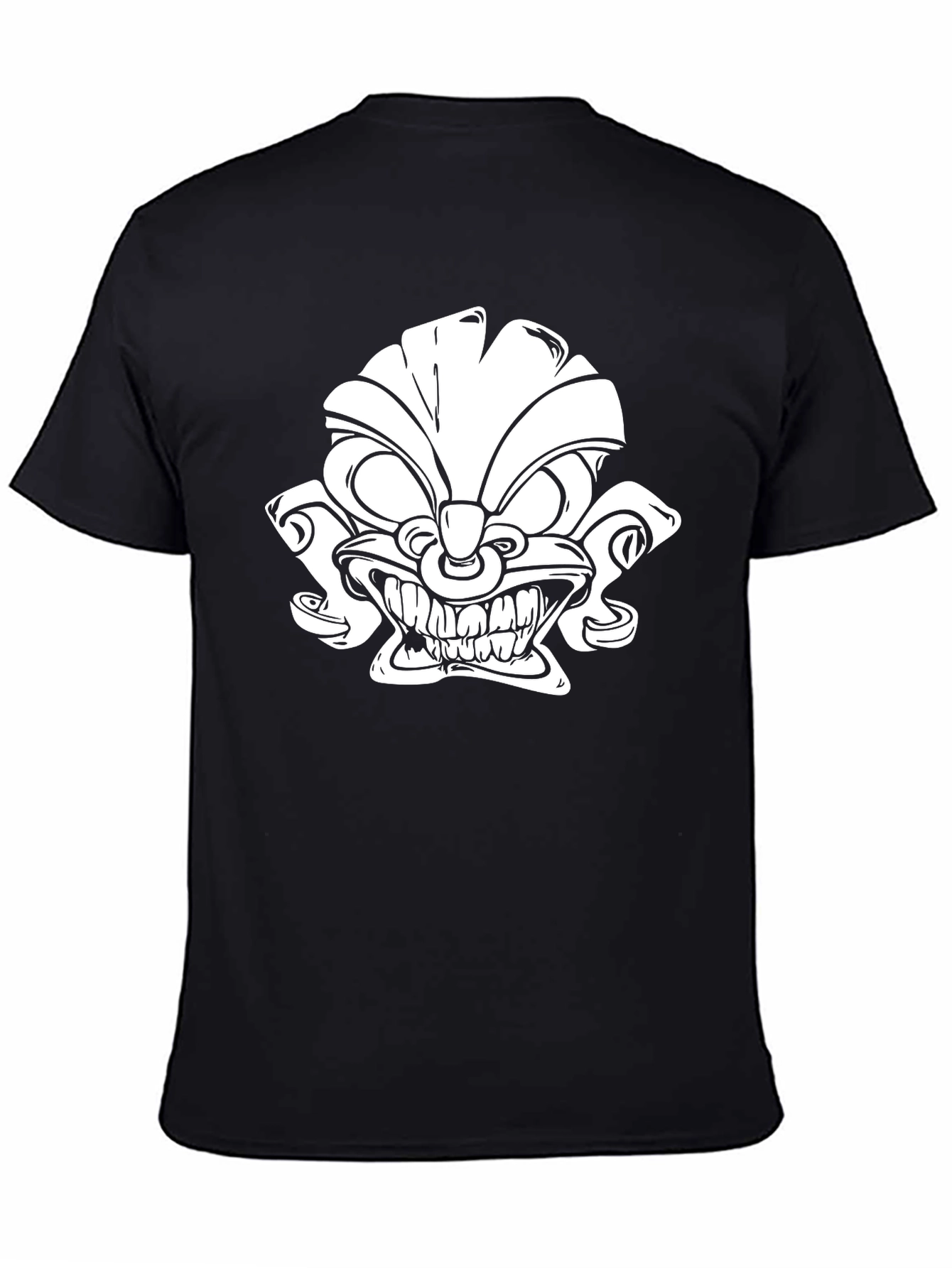 Tiki Graphic Tee - Black Cotton Blend Unique Design
