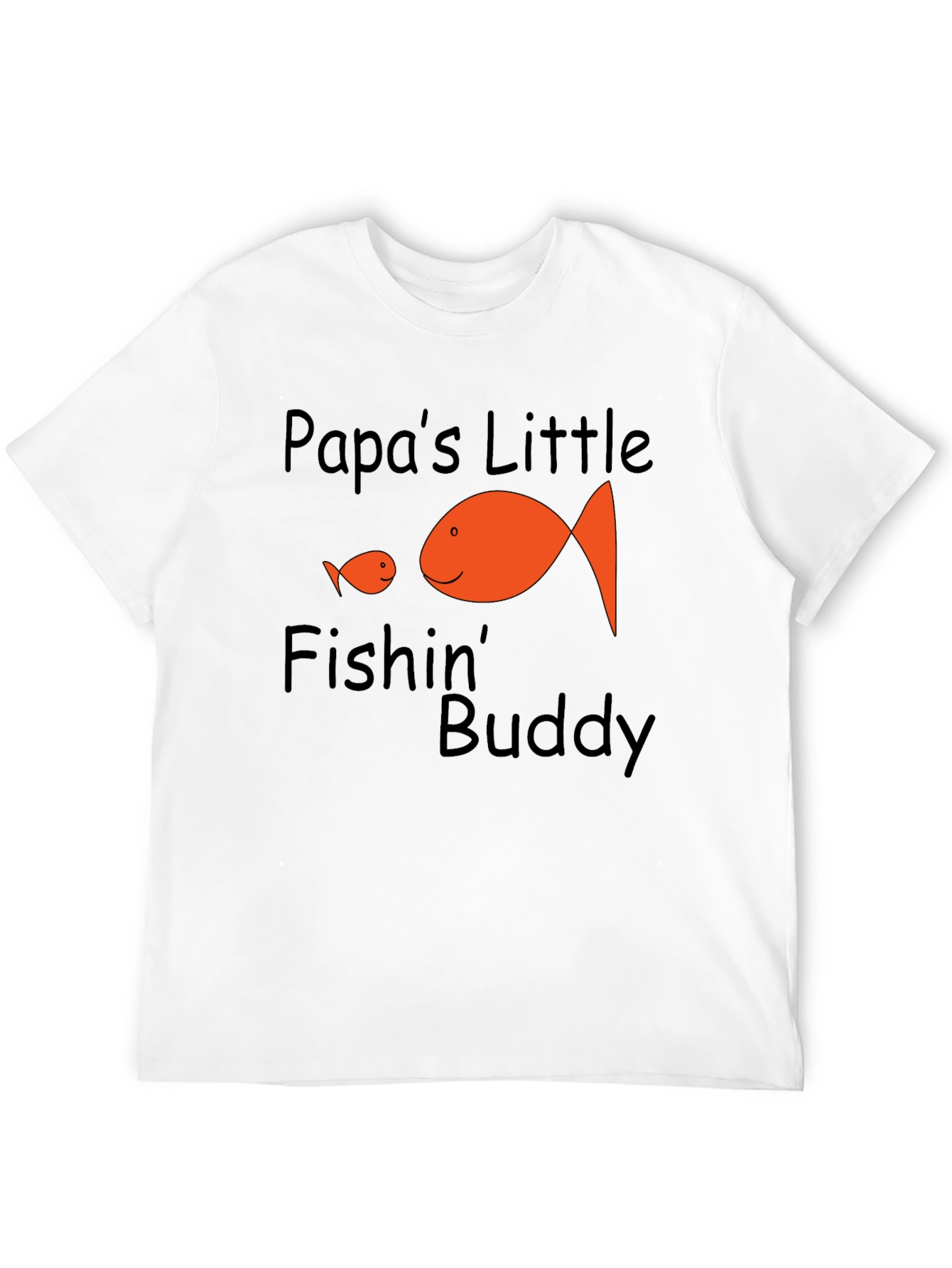 Papas Little Fishin Buddy Black Graphic Tee
