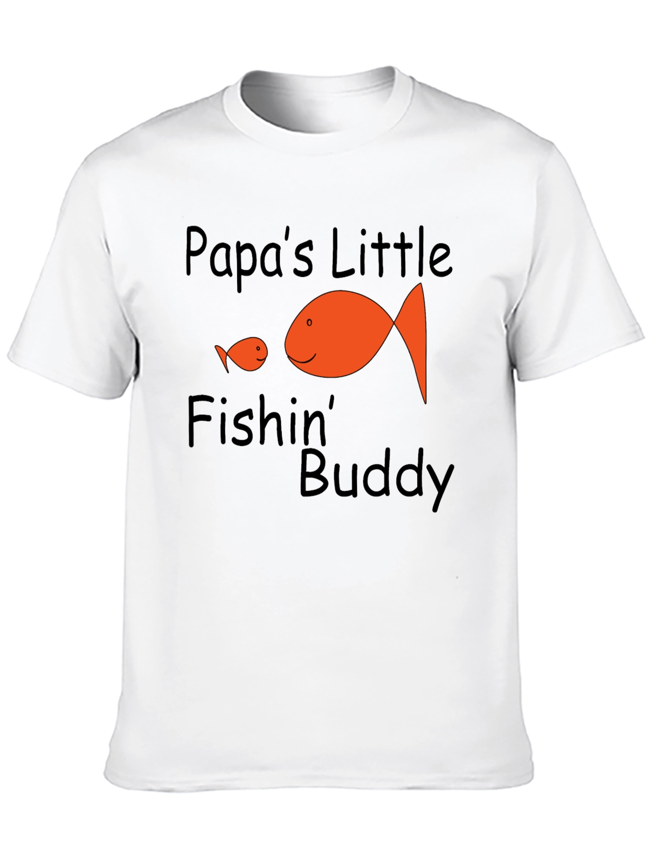 Papas Little Fishin Buddy Black Graphic Tee