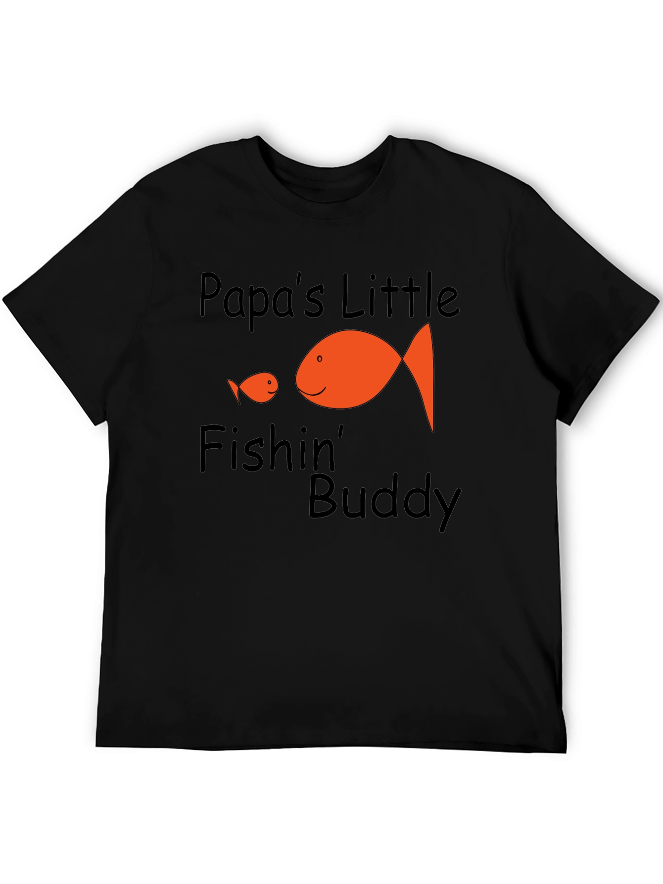 Papas Little Fishin Buddy Black Graphic Tee