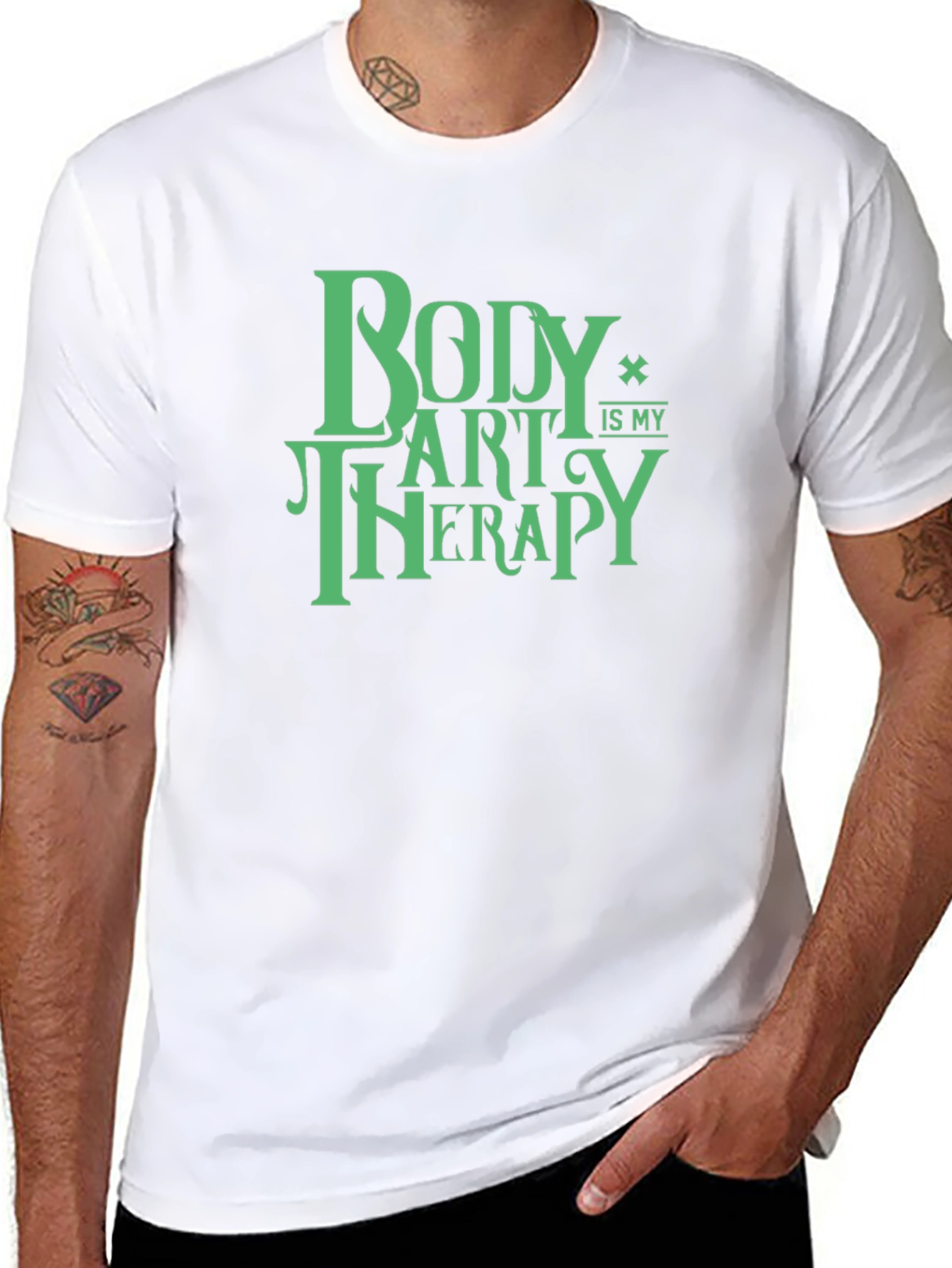 Body Art Therapy T-Shirt - Black Cotton Graphic Tee
