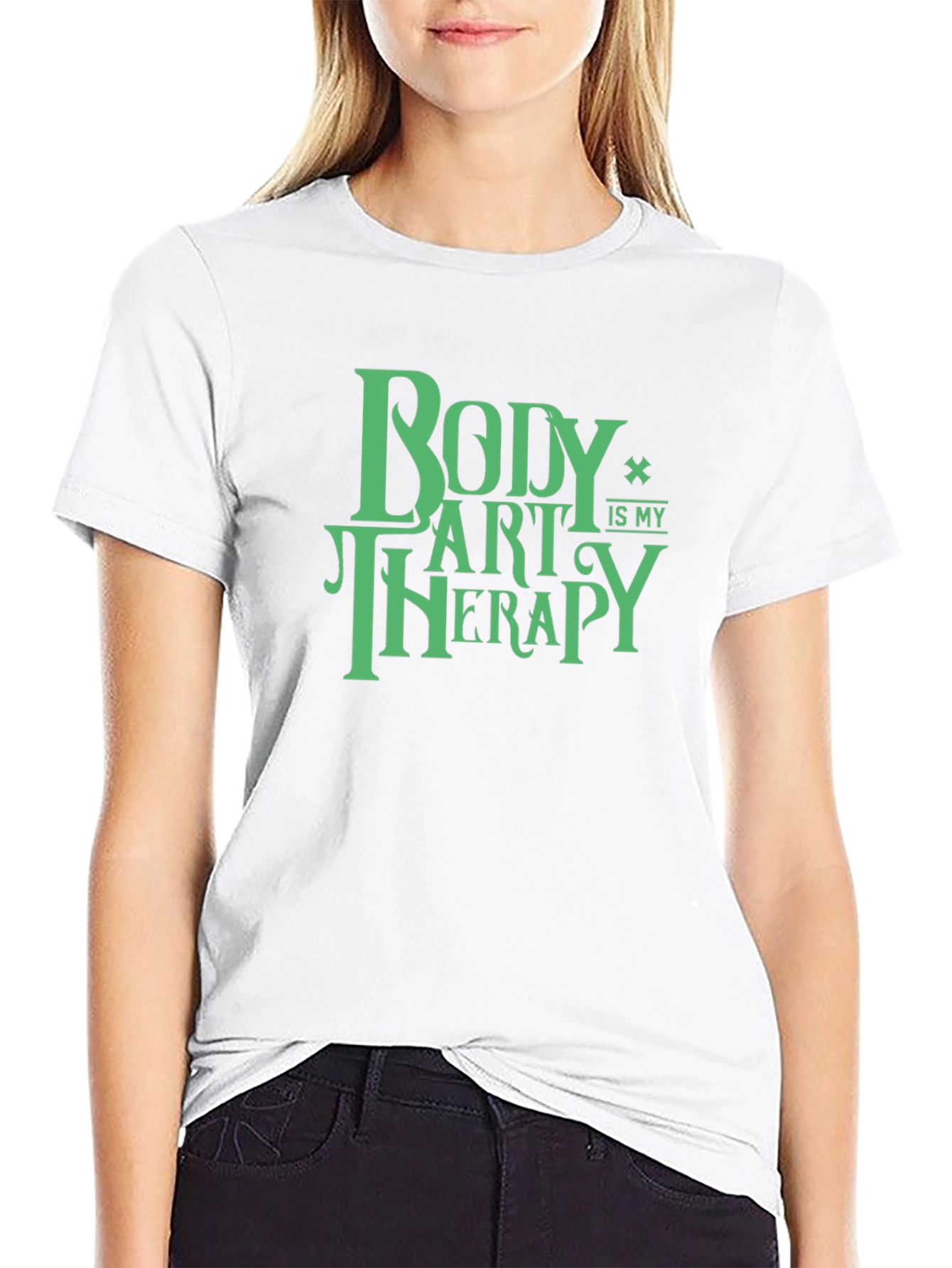 Body Art Therapy T-Shirt - Black Cotton Graphic Tee