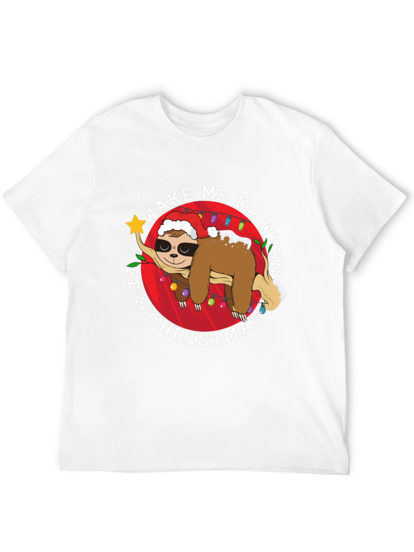 Wake Me Up Christmas Sloth Graphic Tee