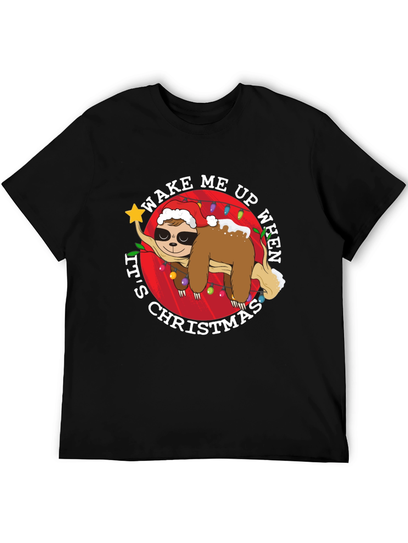 Wake Me Up Christmas Sloth Graphic Tee