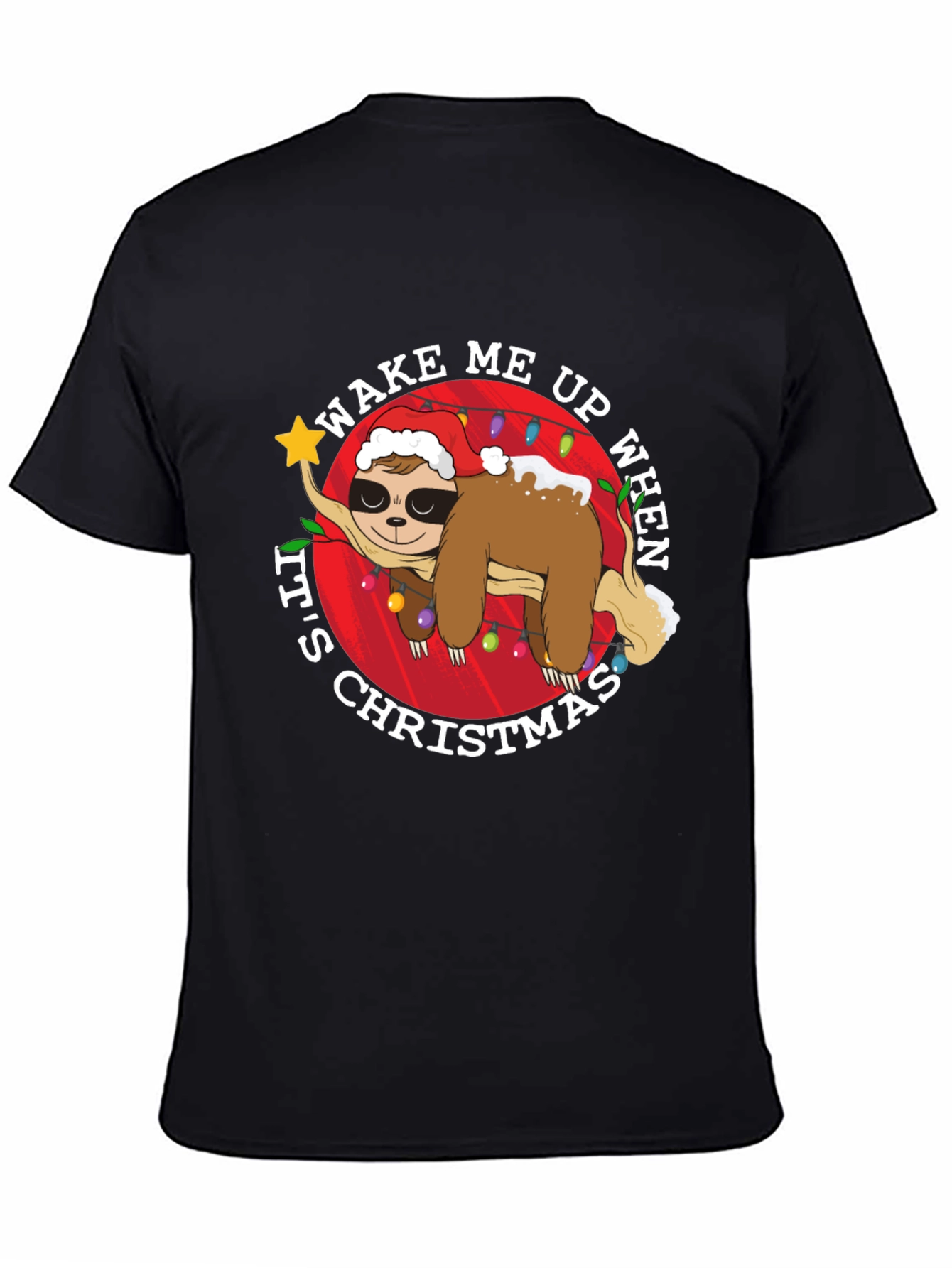 Wake Me Up Christmas Sloth Graphic Tee