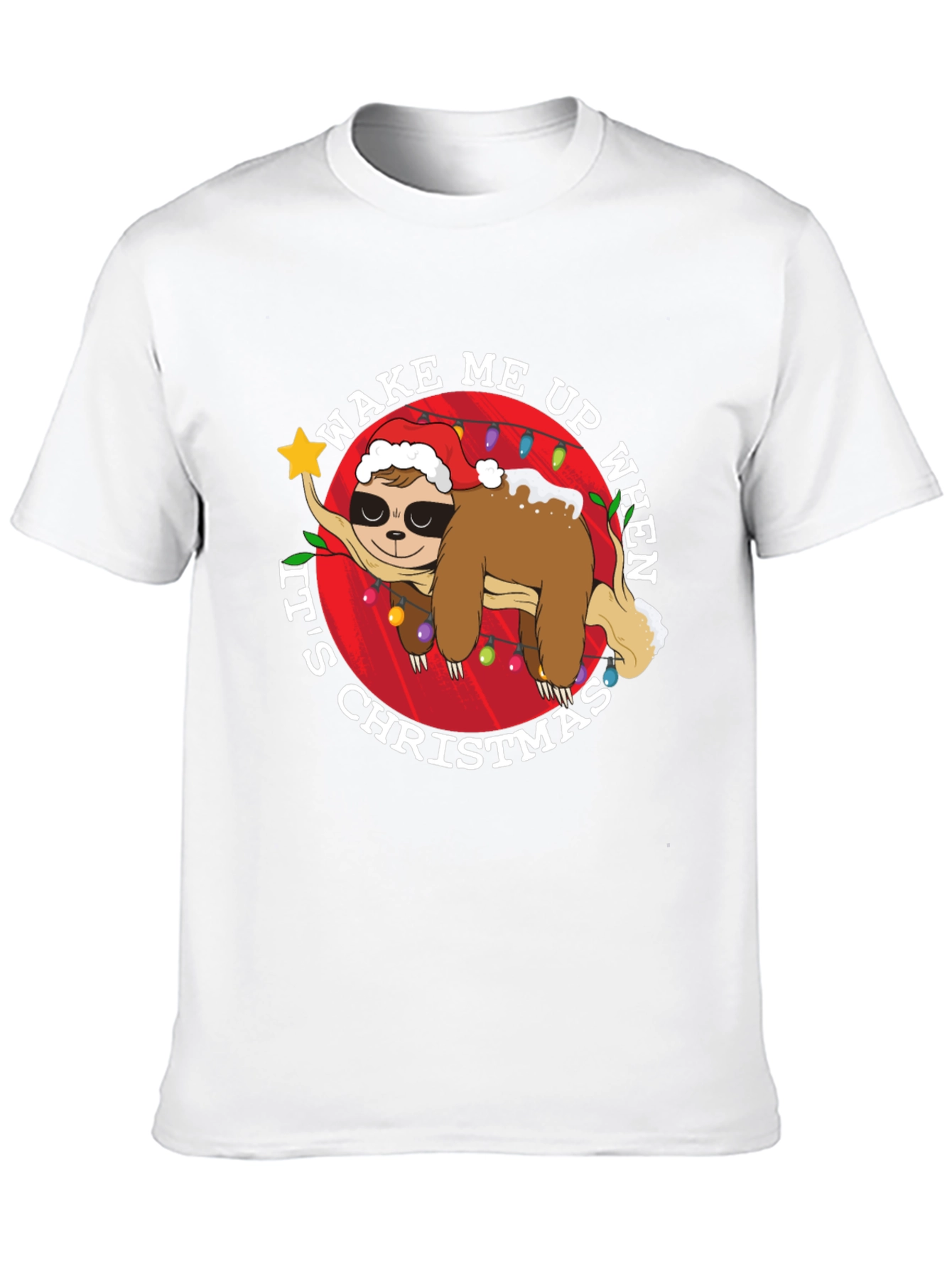 Wake Me Up Christmas Sloth Graphic Tee