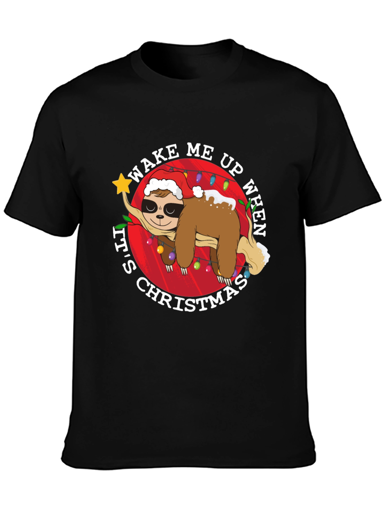 Wake Me Up Christmas Sloth Graphic Tee