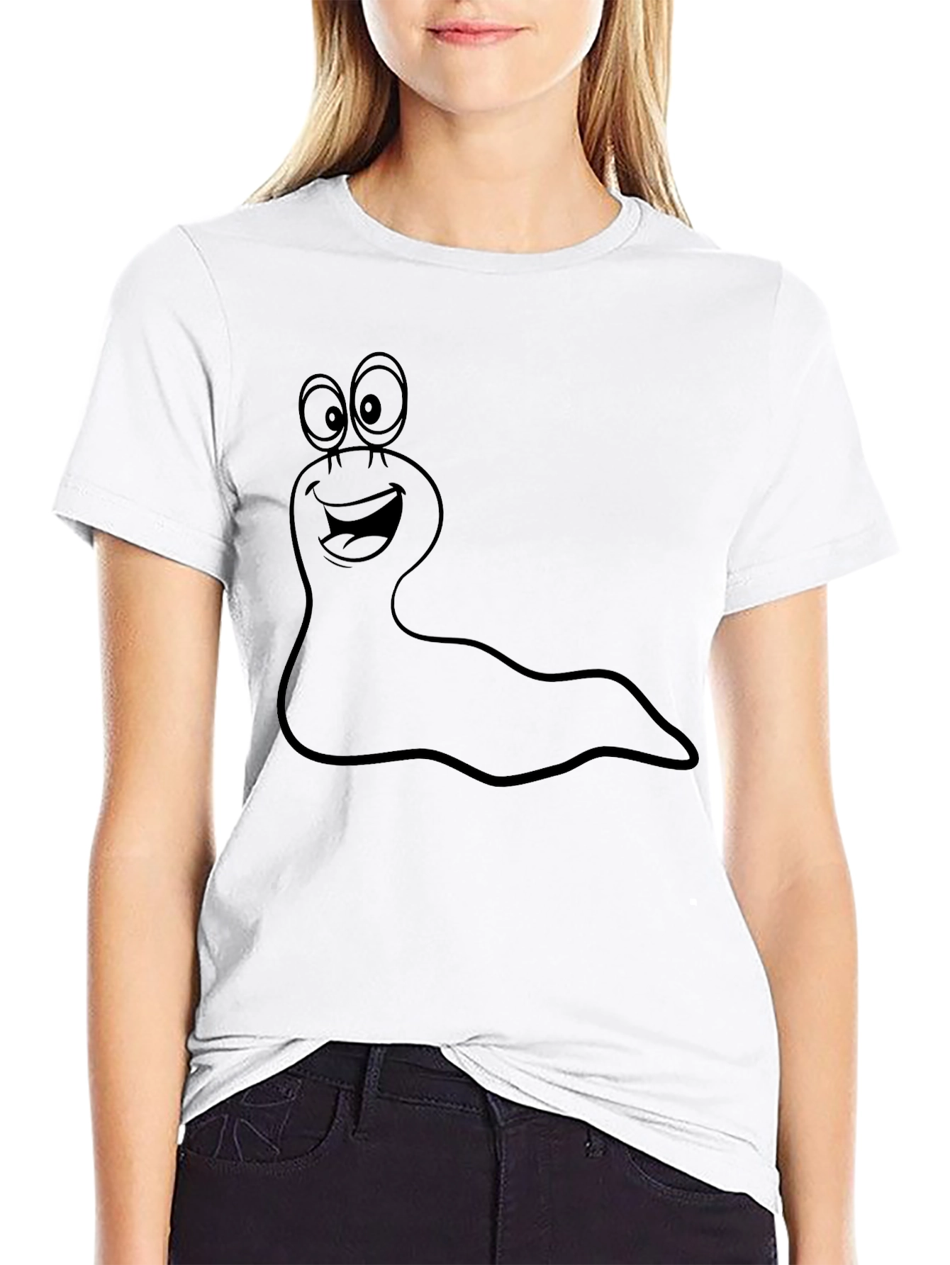 Funny Cartoon Slug Graphic T-Shirt