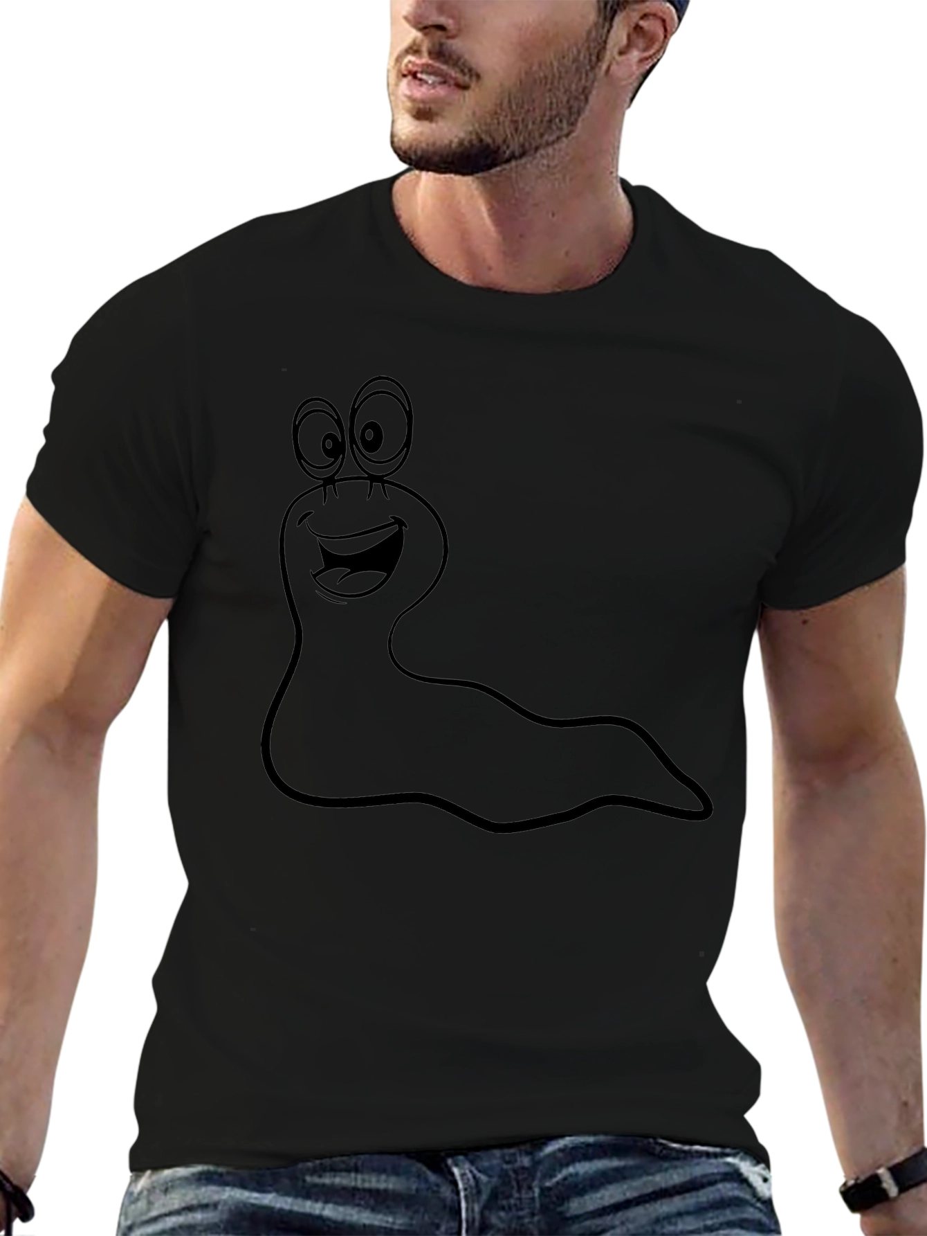Funny Cartoon Slug Graphic T-Shirt