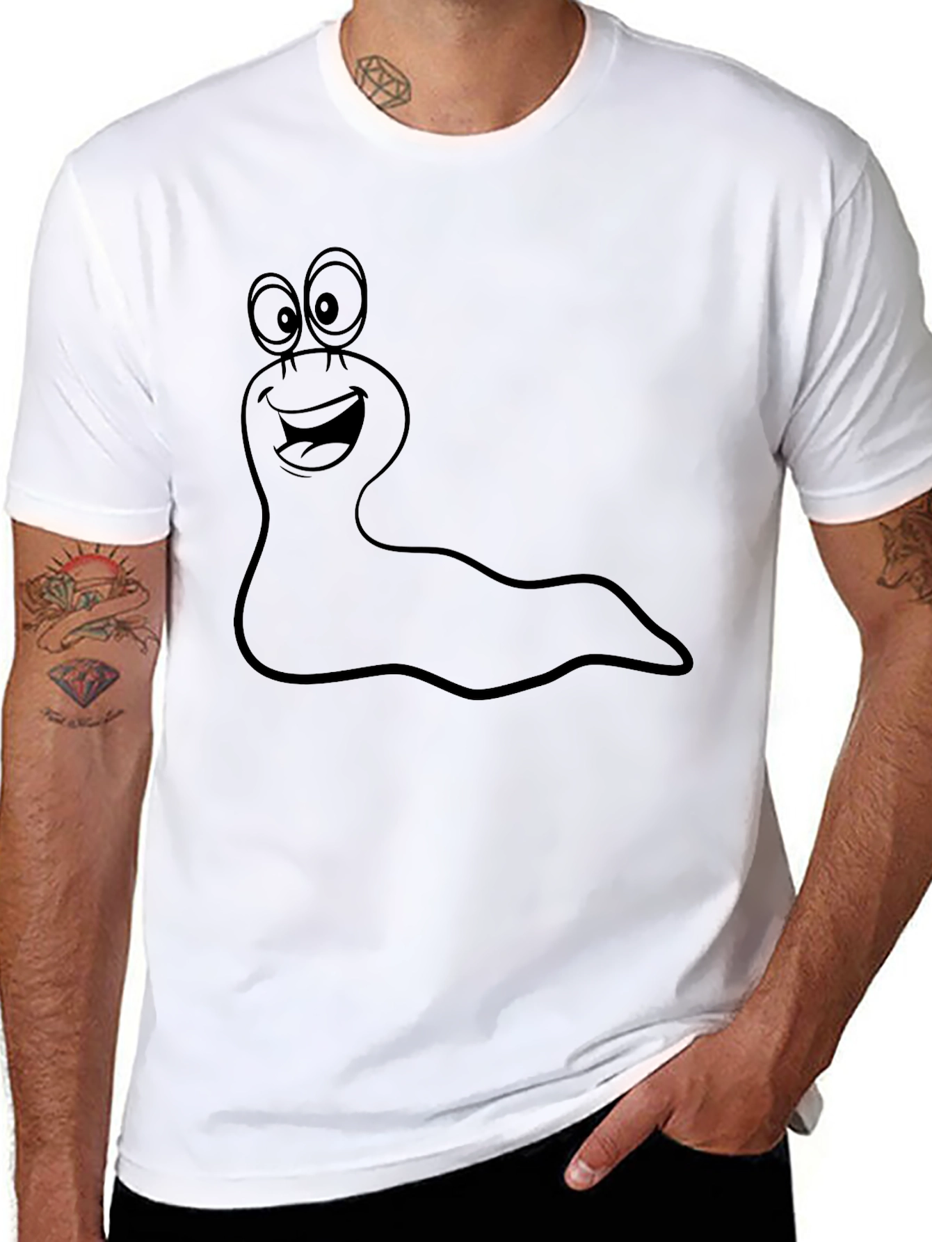 Funny Cartoon Slug Graphic T-Shirt