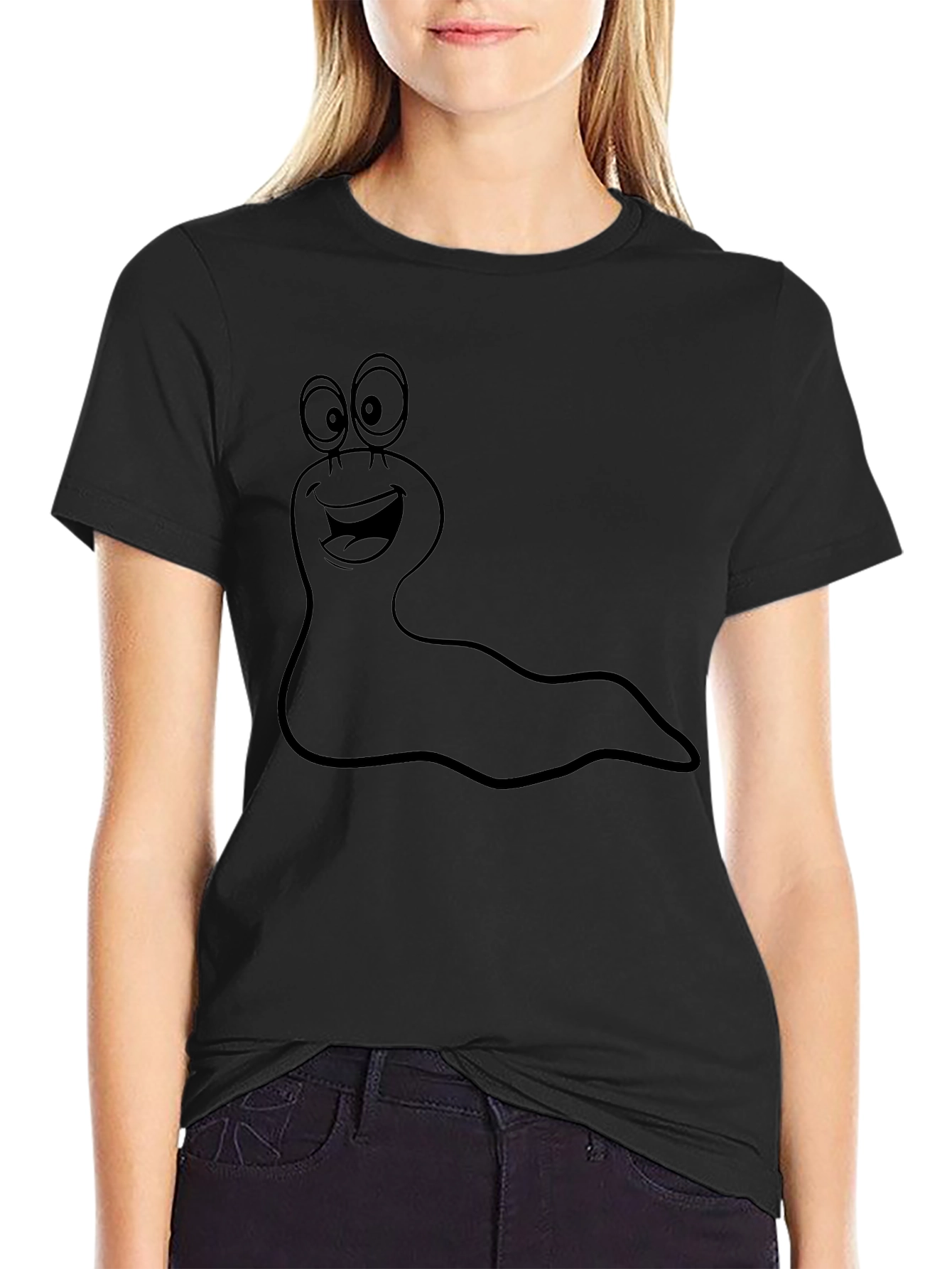 Funny Cartoon Slug Graphic T-Shirt