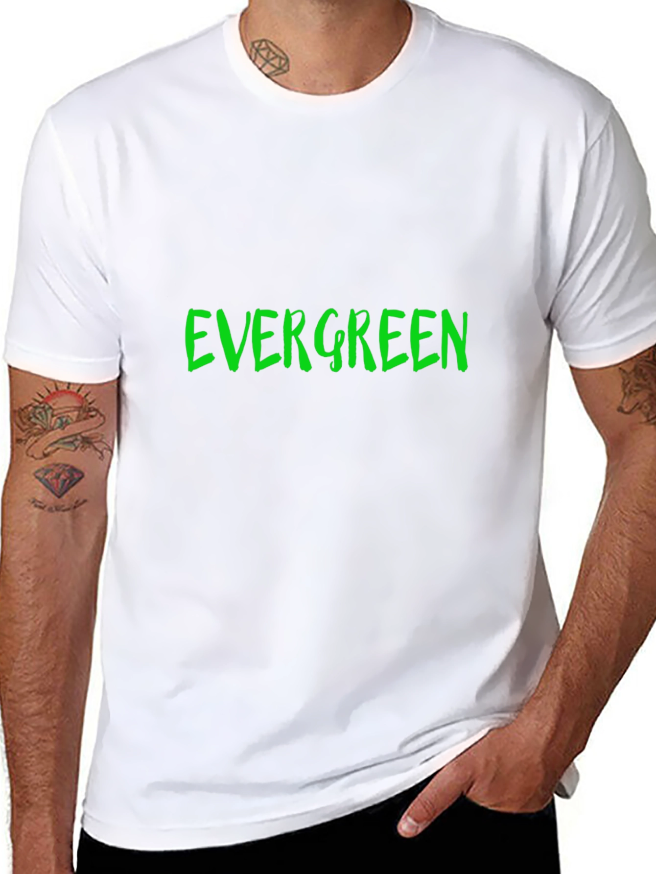 Evergreen Graphic Print Black T-Shirt