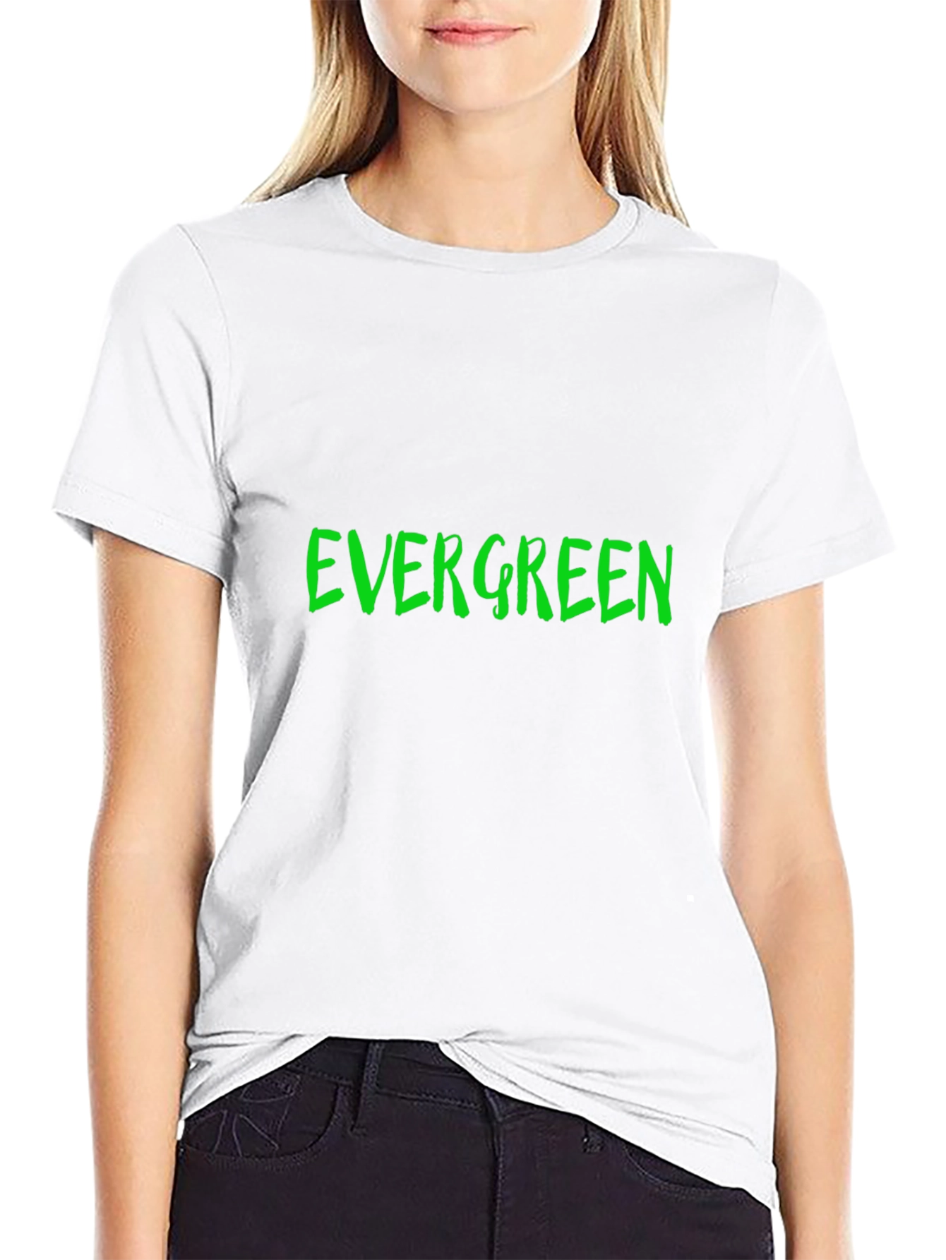 Evergreen Graphic Print Black T-Shirt