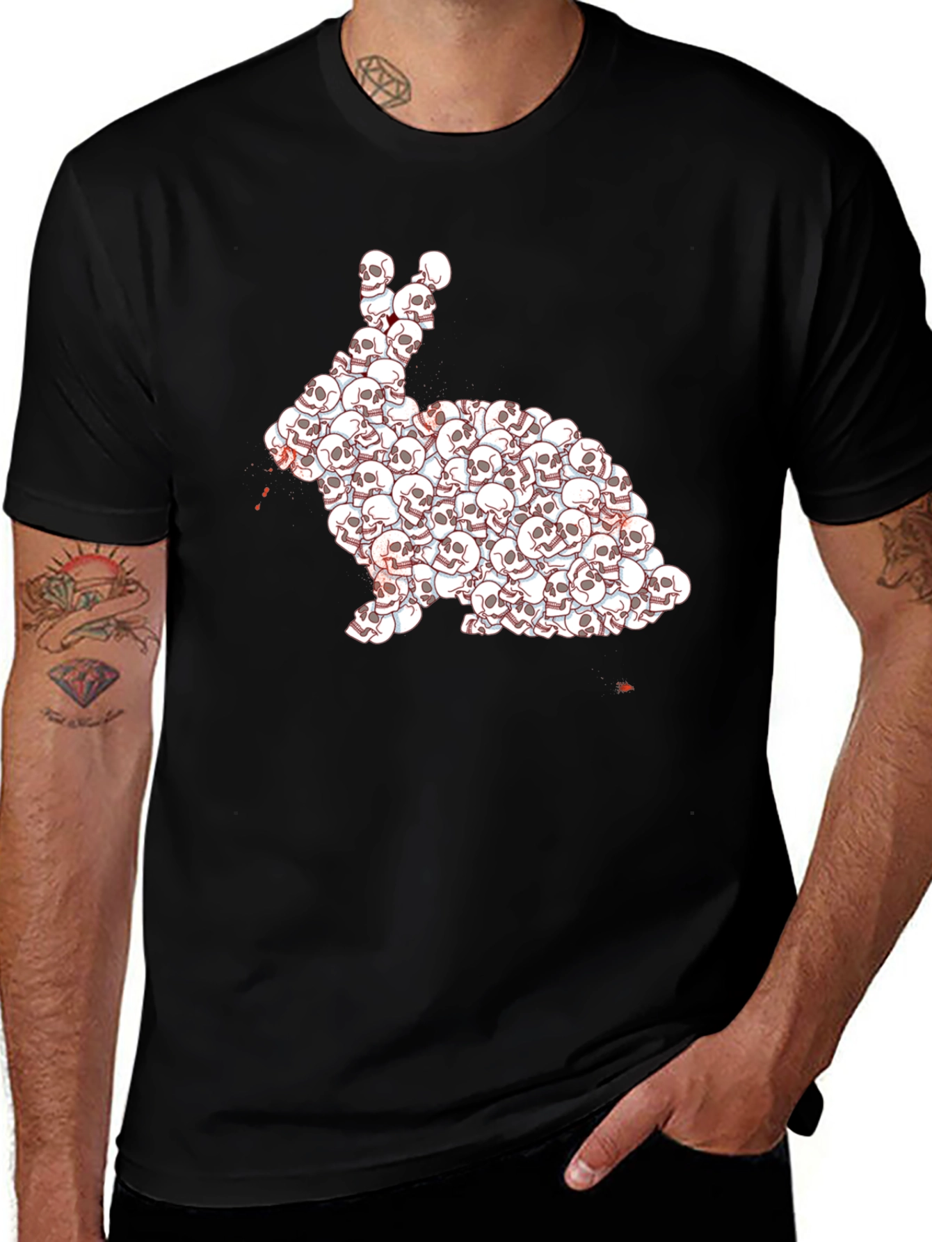 Skull Rabbit Graphic T-Shirt - Dark Humor Tee