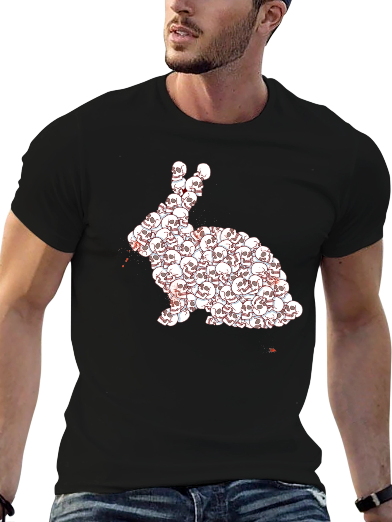 Skull Rabbit Graphic T-Shirt - Dark Humor Tee