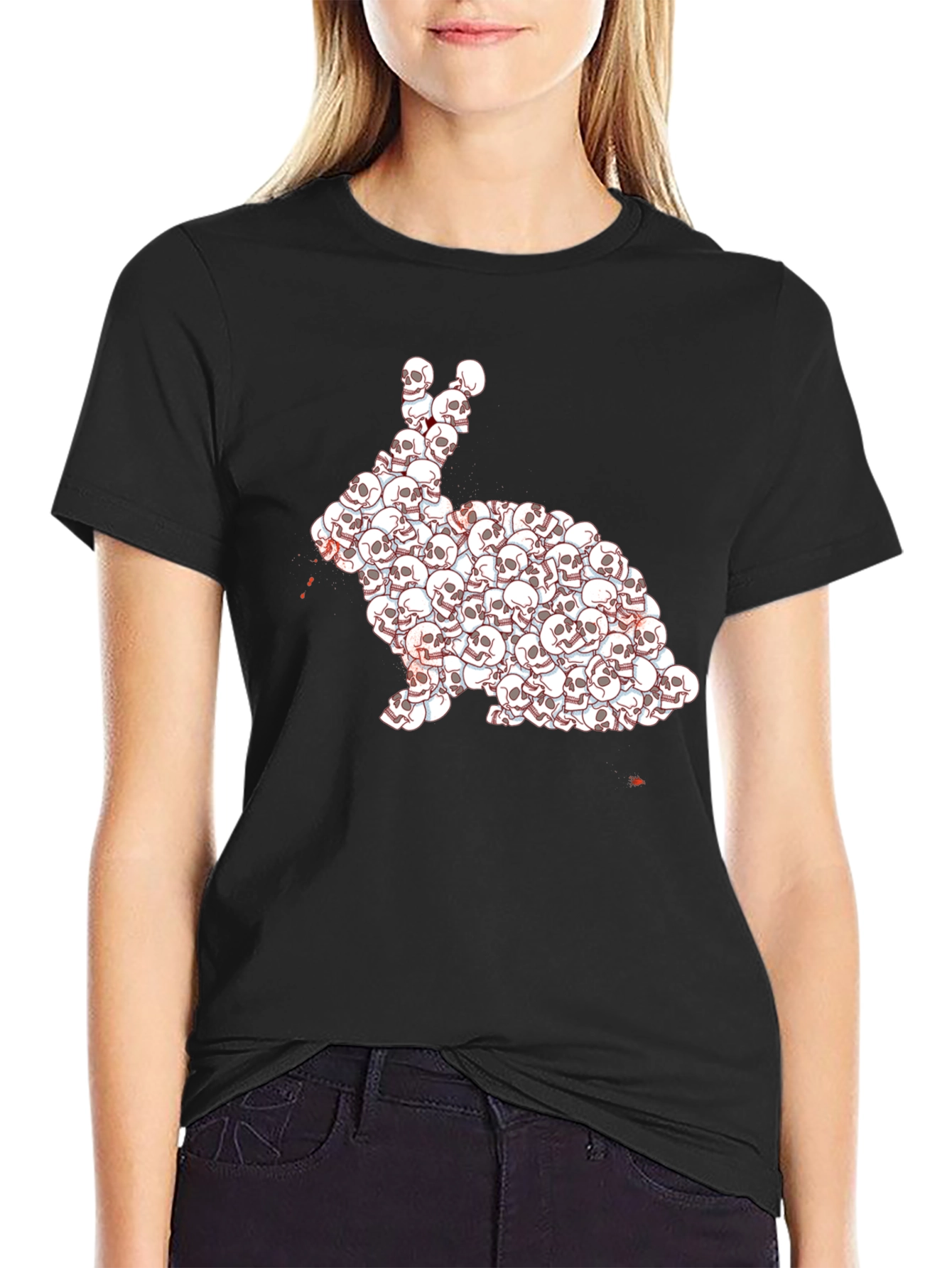 Skull Rabbit Graphic T-Shirt - Dark Humor Tee