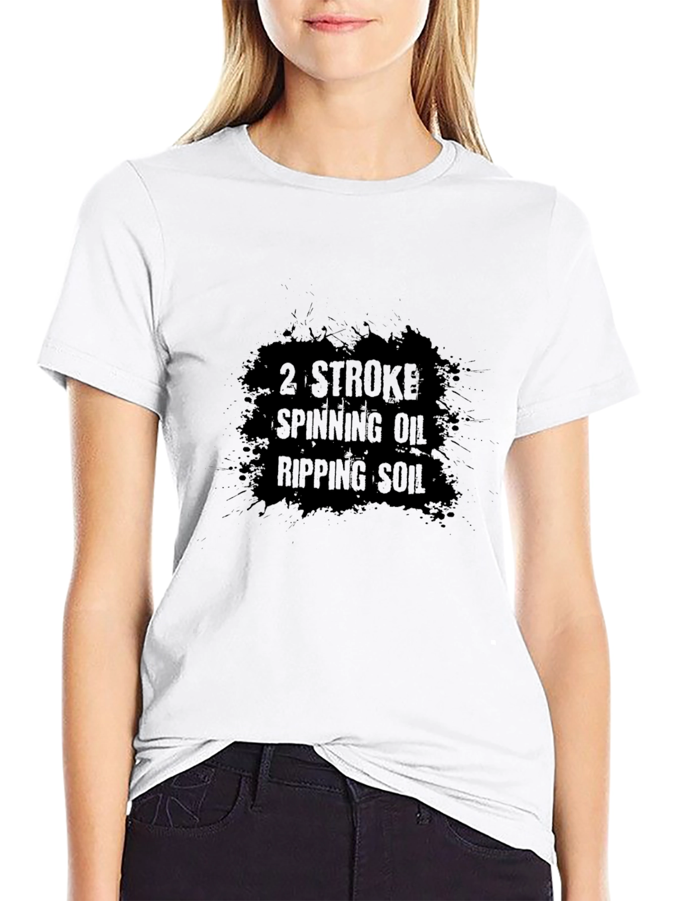 2 Stroke Spinning Oil Ripping Soil Black T-Shirt