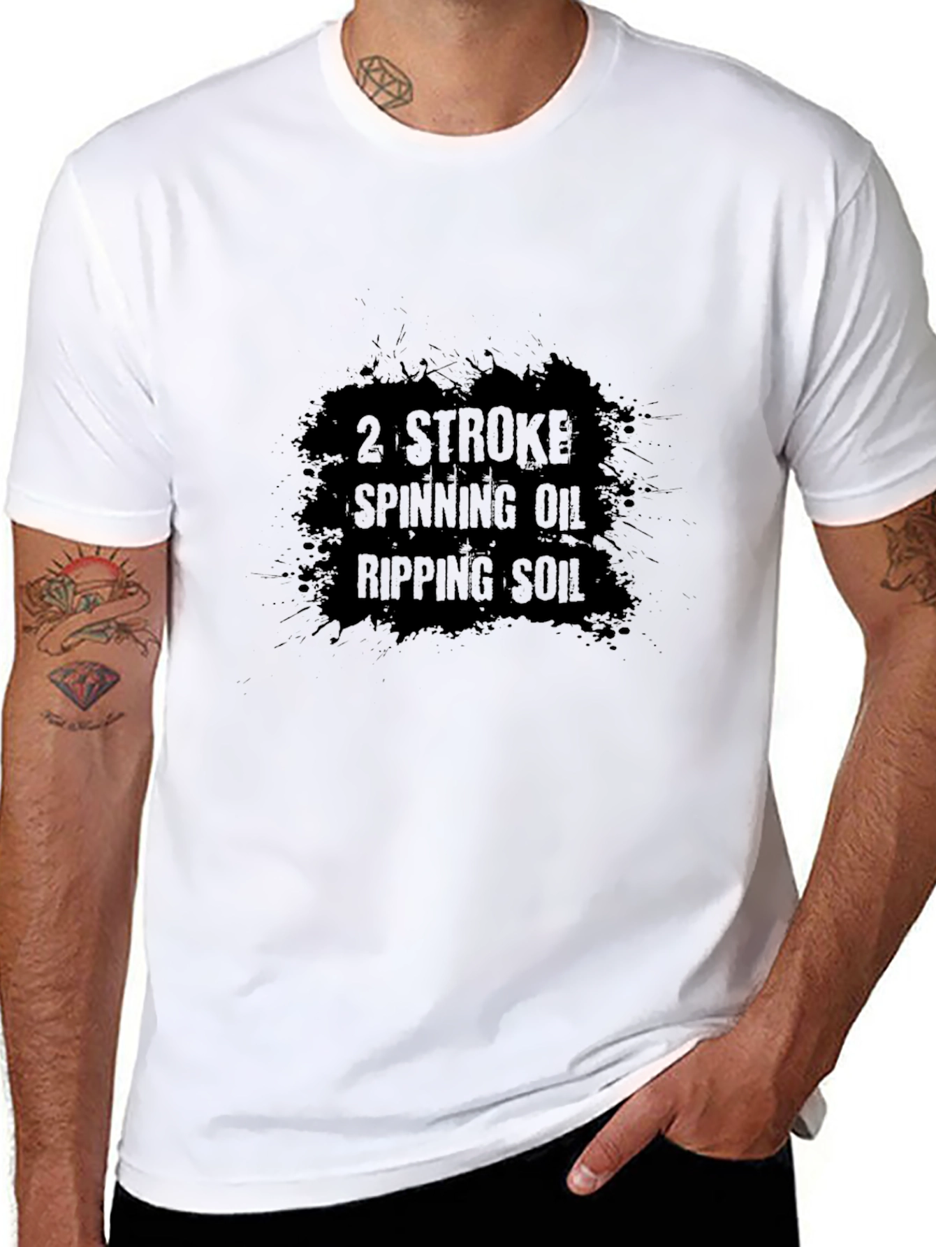 2 Stroke Spinning Oil Ripping Soil Black T-Shirt
