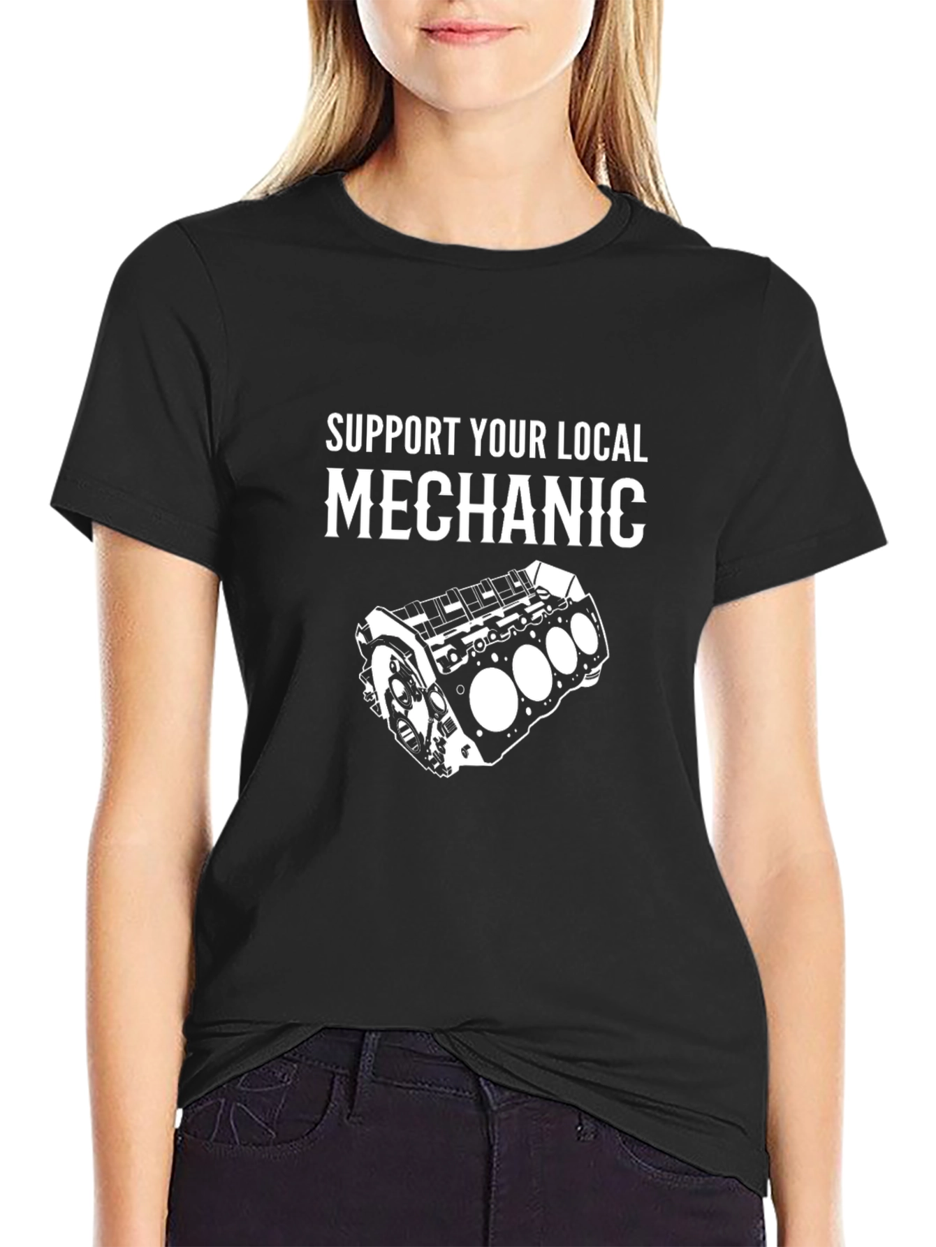 Support Your Local Mechanic Black T-Shirt