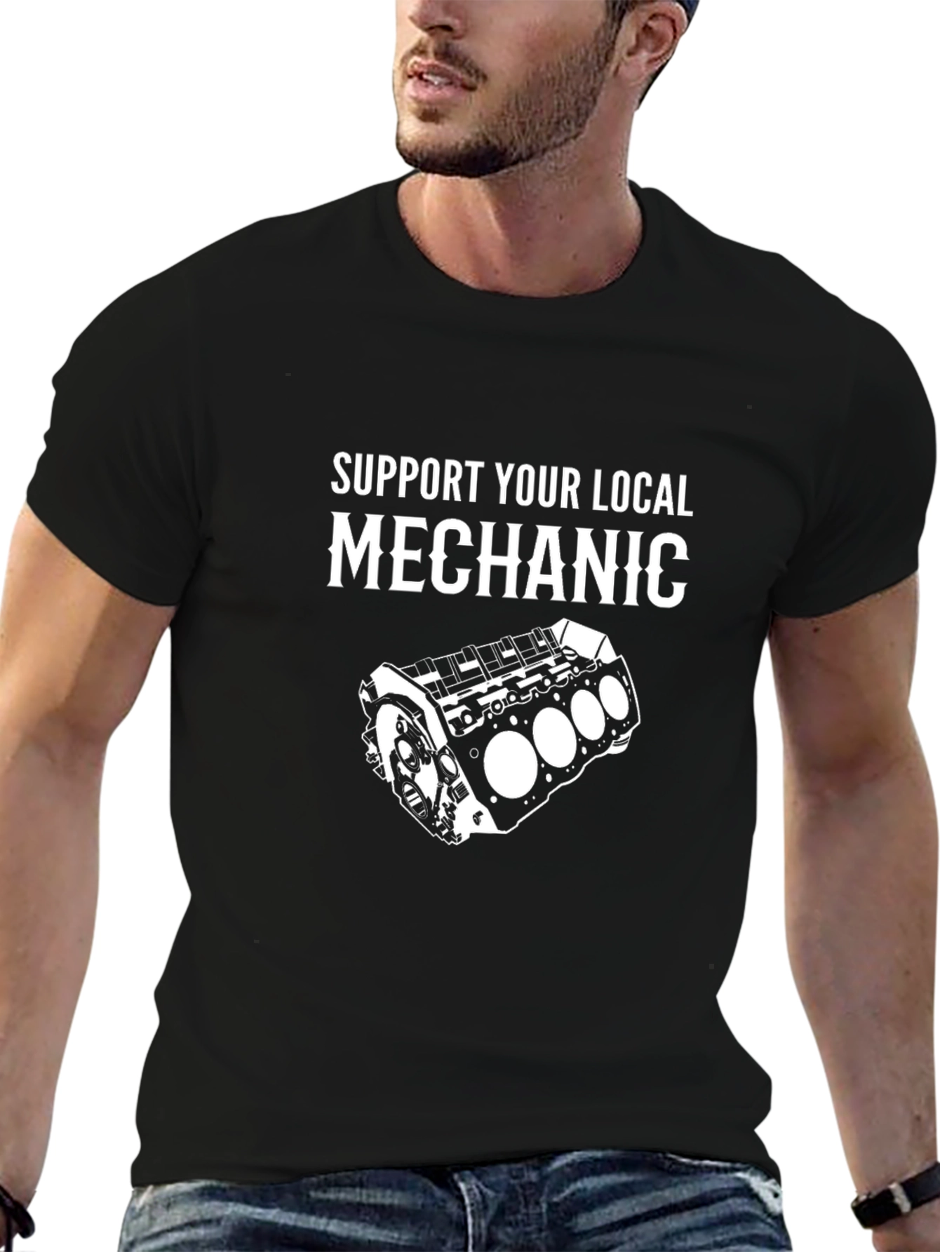 Support Your Local Mechanic Black T-Shirt