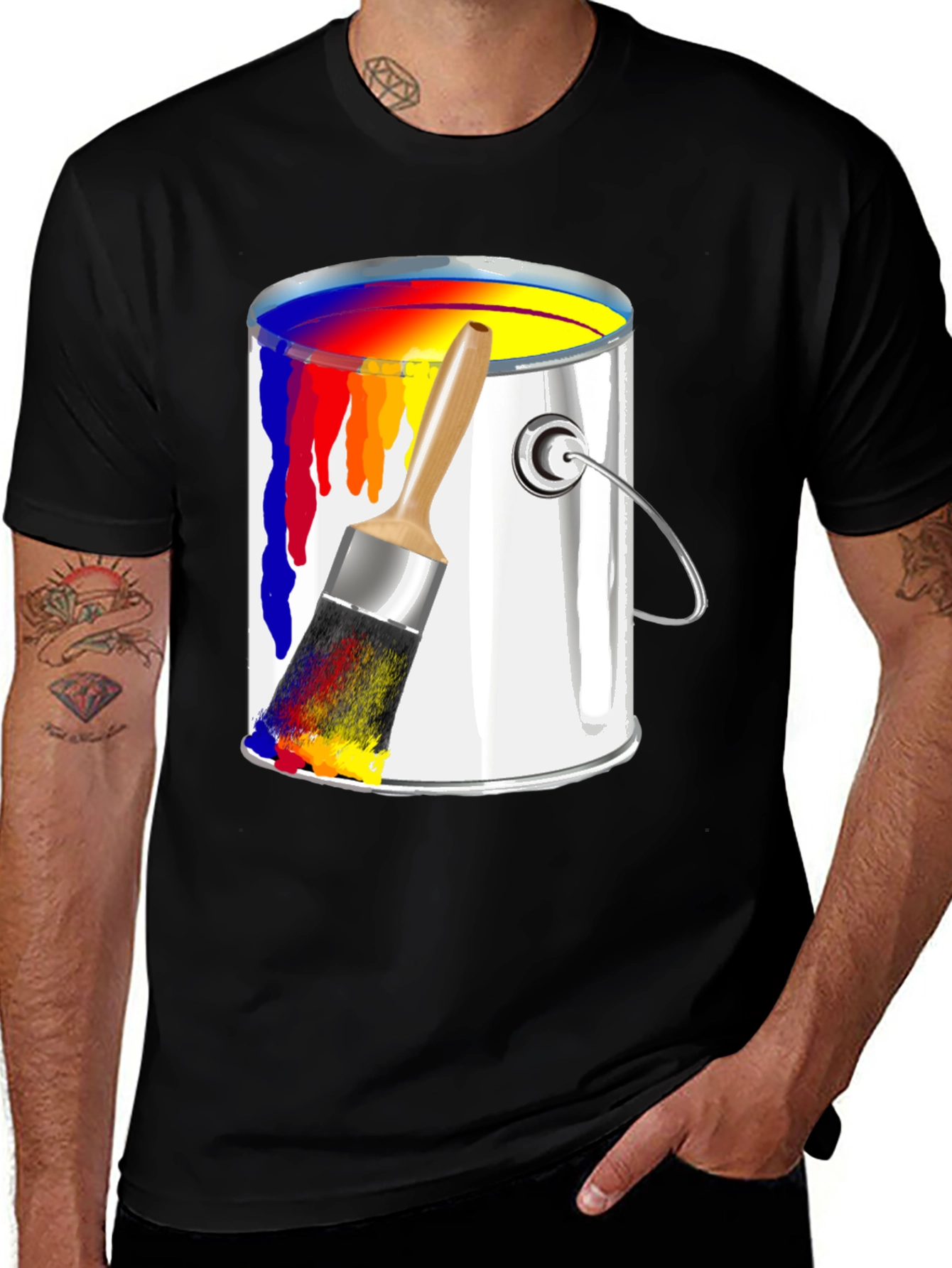 Paint Bucket & Brush Graphic Tee - Artist Inspired