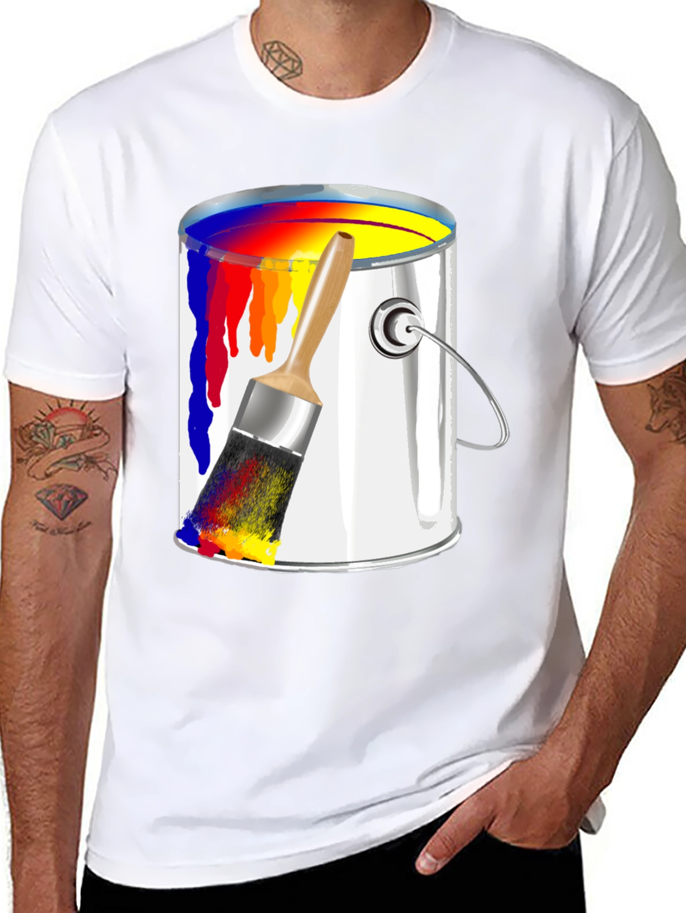 Paint Bucket & Brush Graphic Tee - Artist Inspired