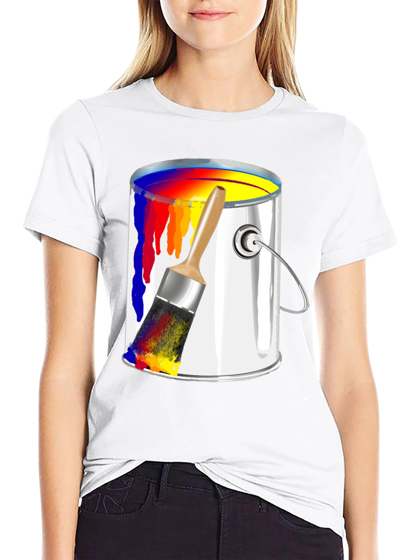 Paint Bucket & Brush Graphic Tee - Artist Inspired