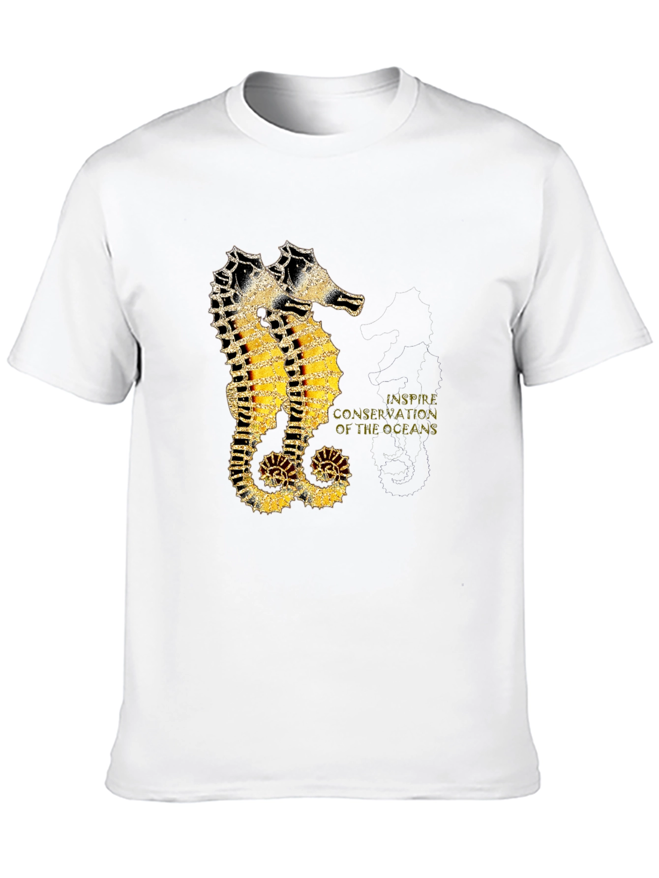 Seahorse Inspire Oceans Conservation Black T-Shirt
