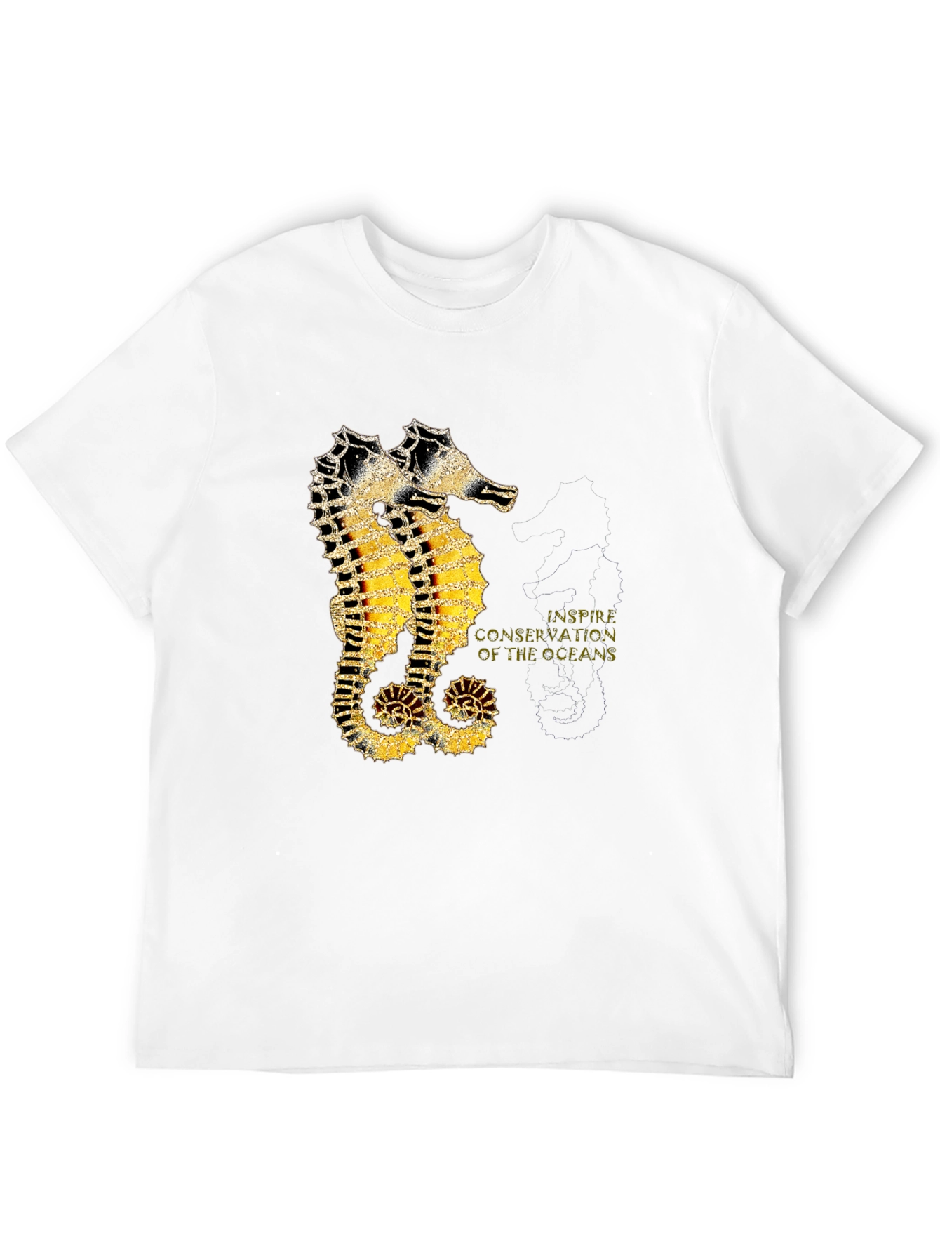 Seahorse Inspire Oceans Conservation Black T-Shirt