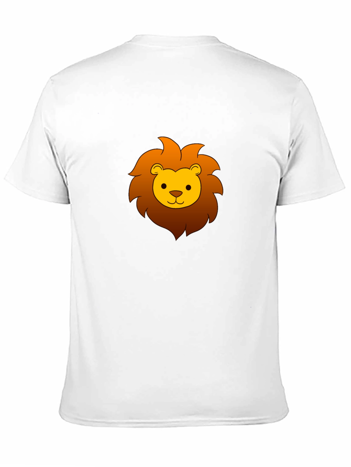 Cute Cartoon Lion Graphic Tee - Black Cotton T-Shirt
