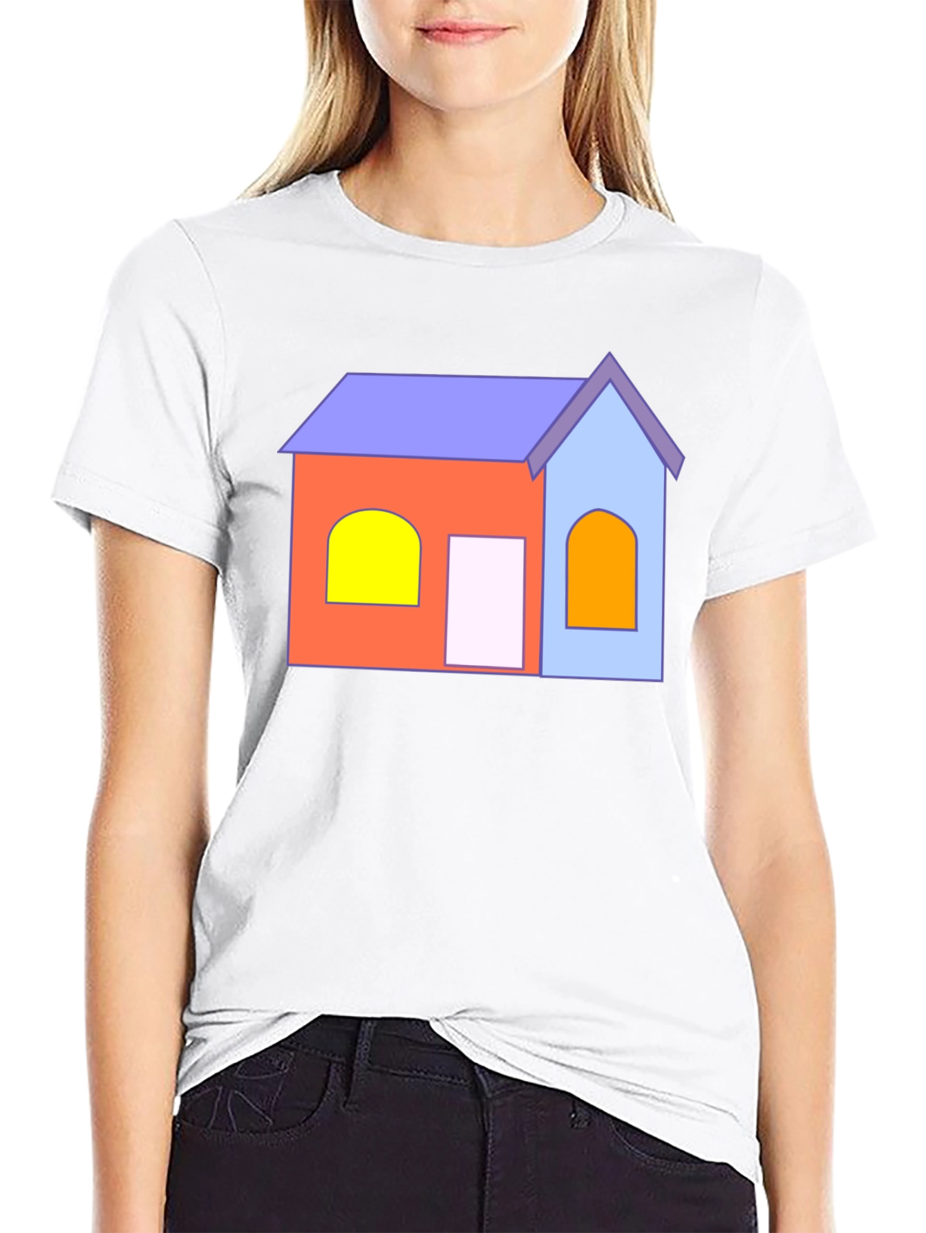 Cartoon House T-Shirt - Fun Graphic Tee