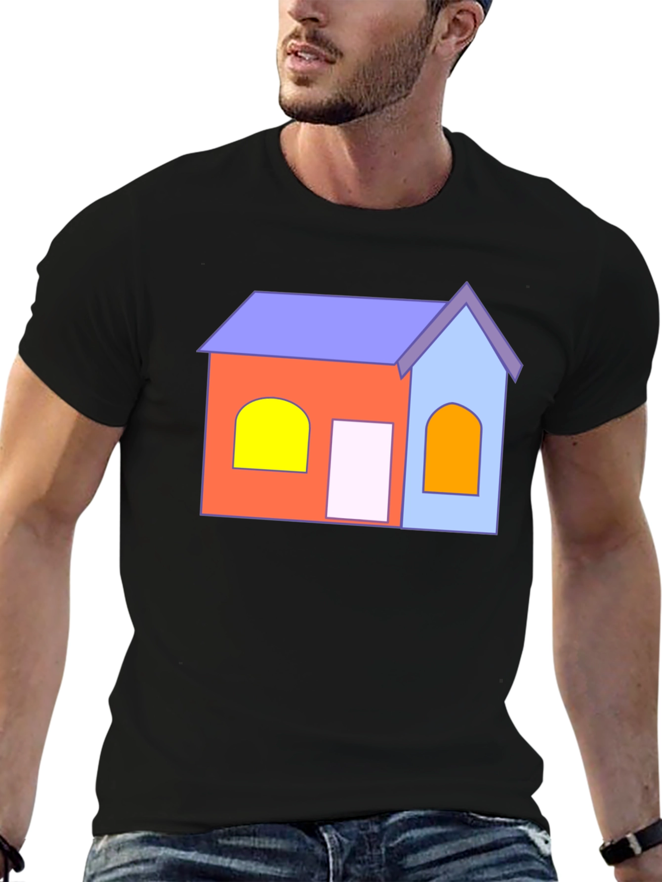 Cartoon House T-Shirt - Fun Graphic Tee