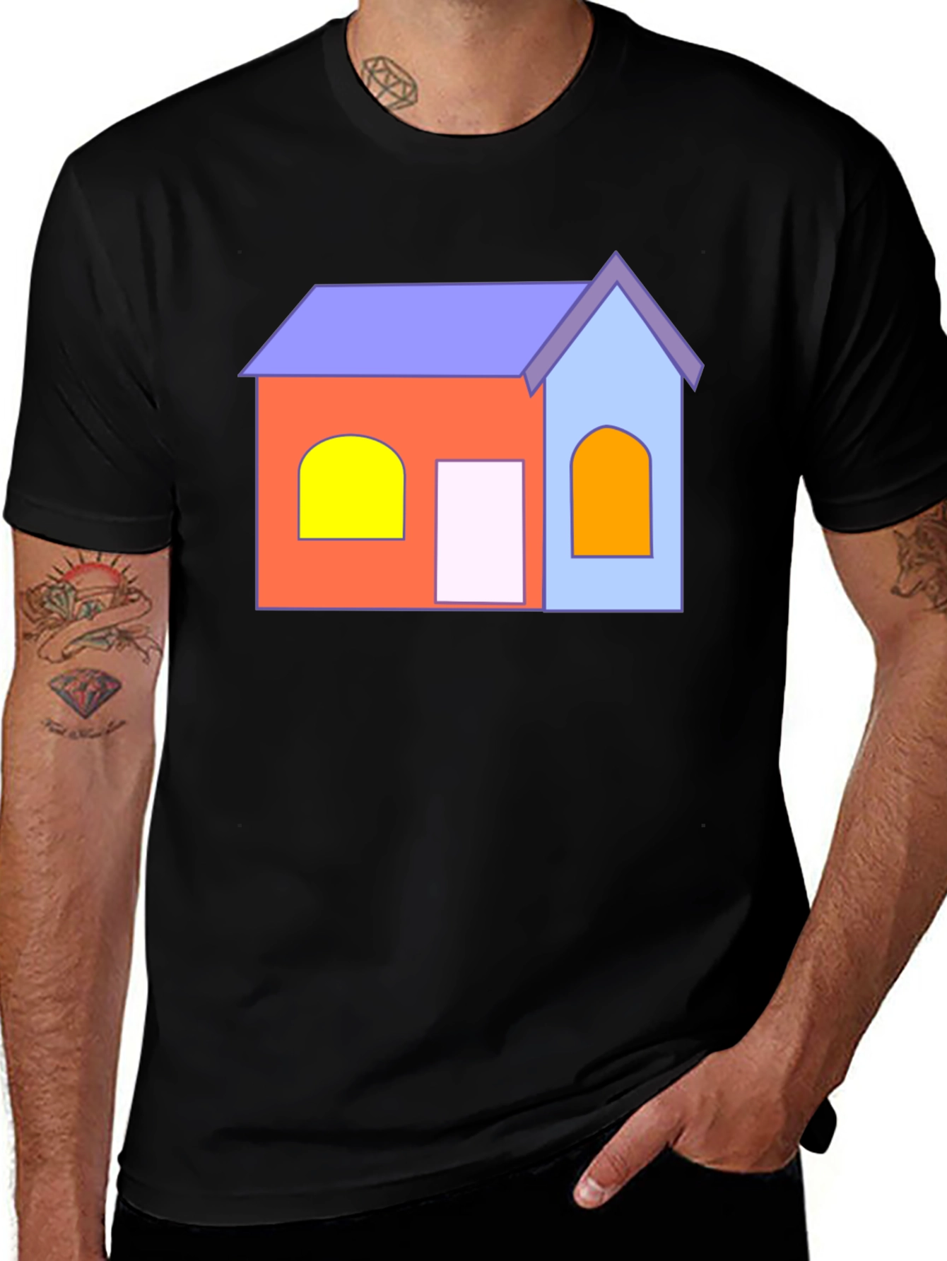 Cartoon House T-Shirt - Fun Graphic Tee