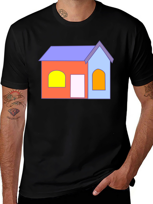 Cartoon House T-Shirt - Fun Graphic Tee