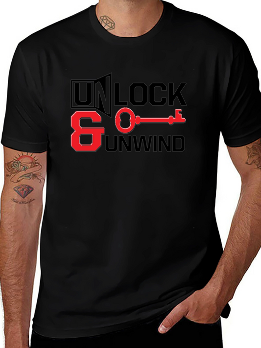 Unlock & Unwind Black Graphic T-Shirt