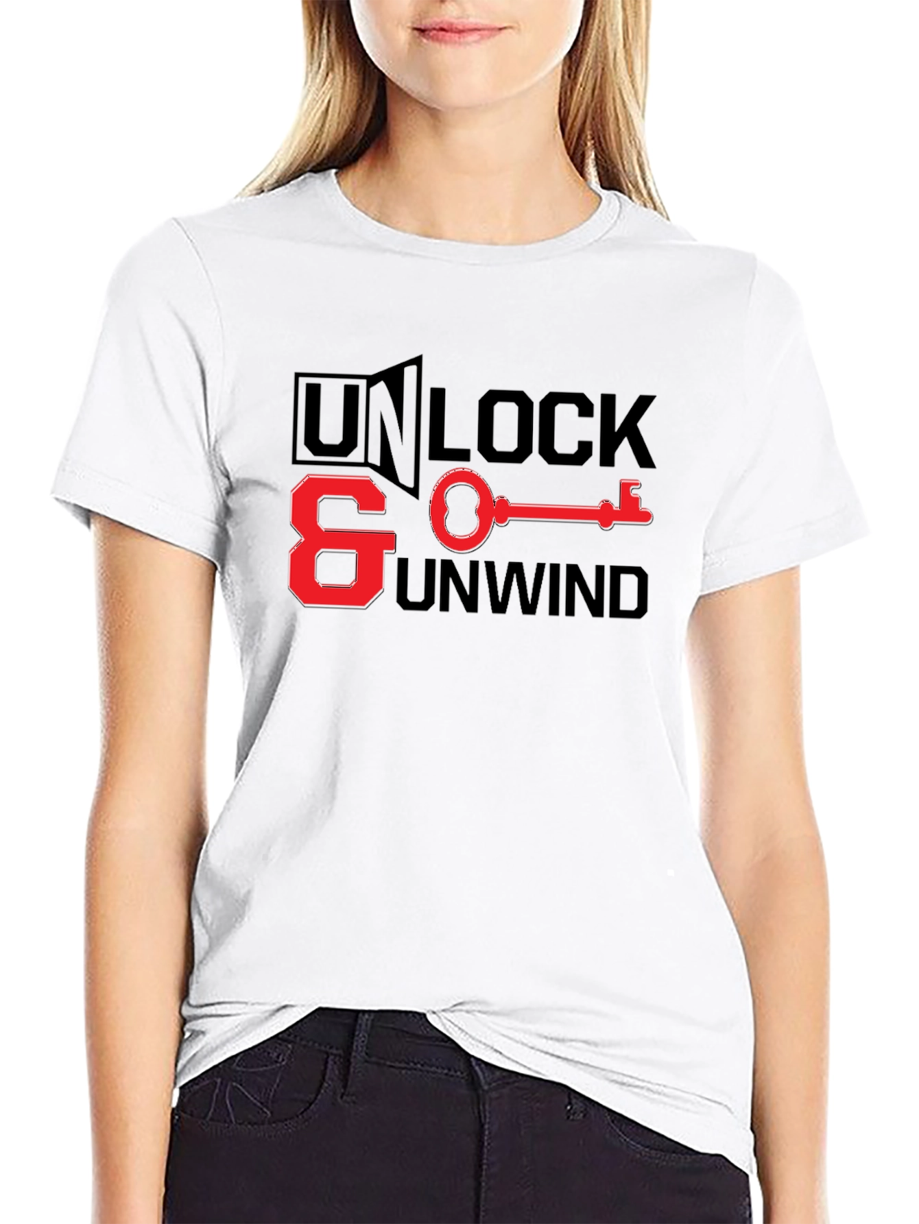 Unlock & Unwind Black Graphic T-Shirt