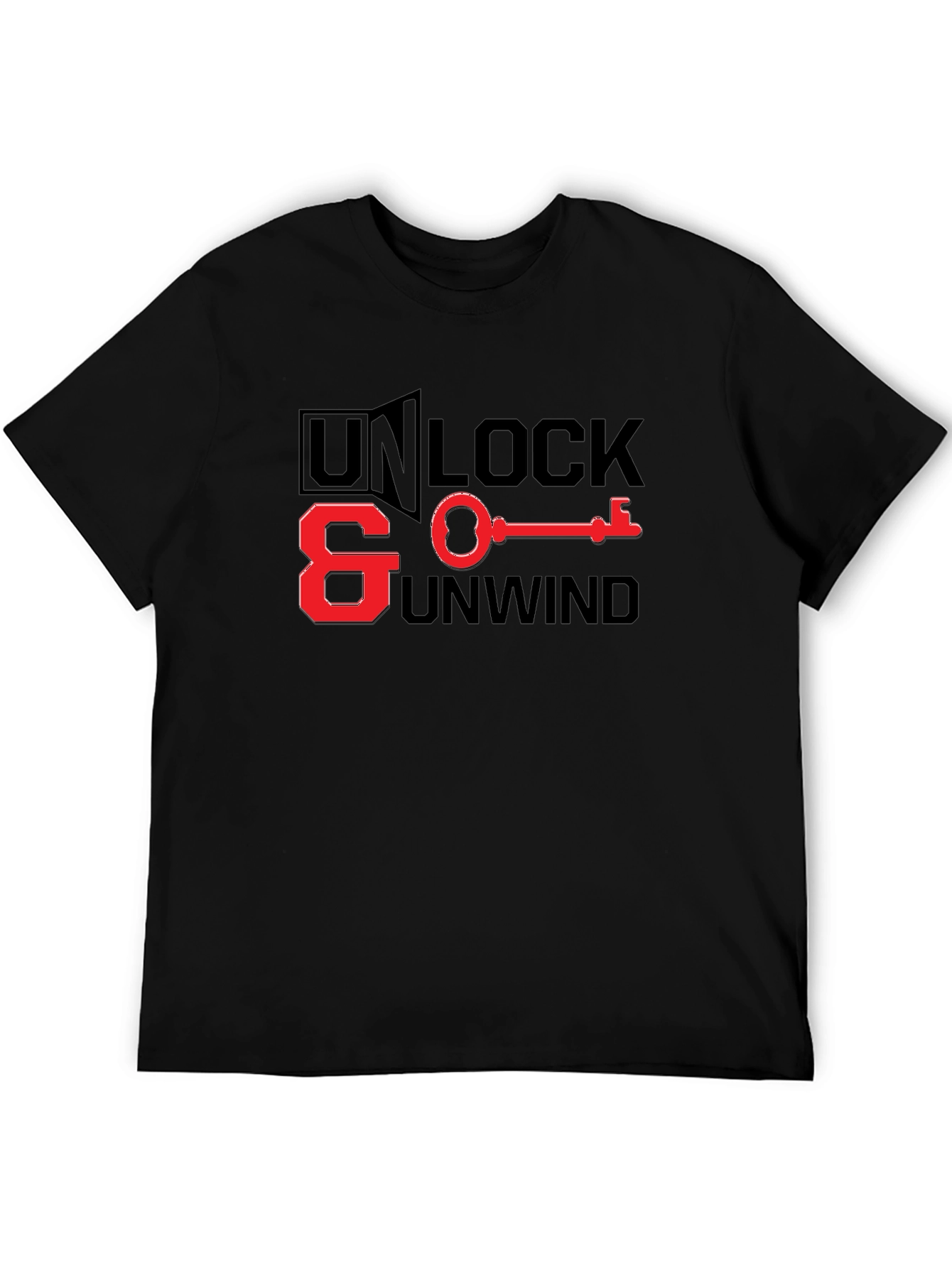 Unlock & Unwind Black Graphic T-Shirt
