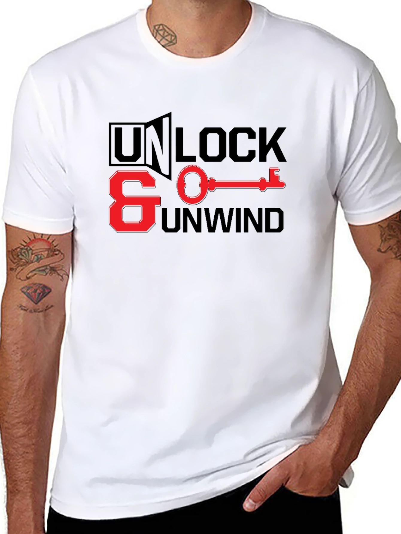 Unlock & Unwind Black Graphic T-Shirt