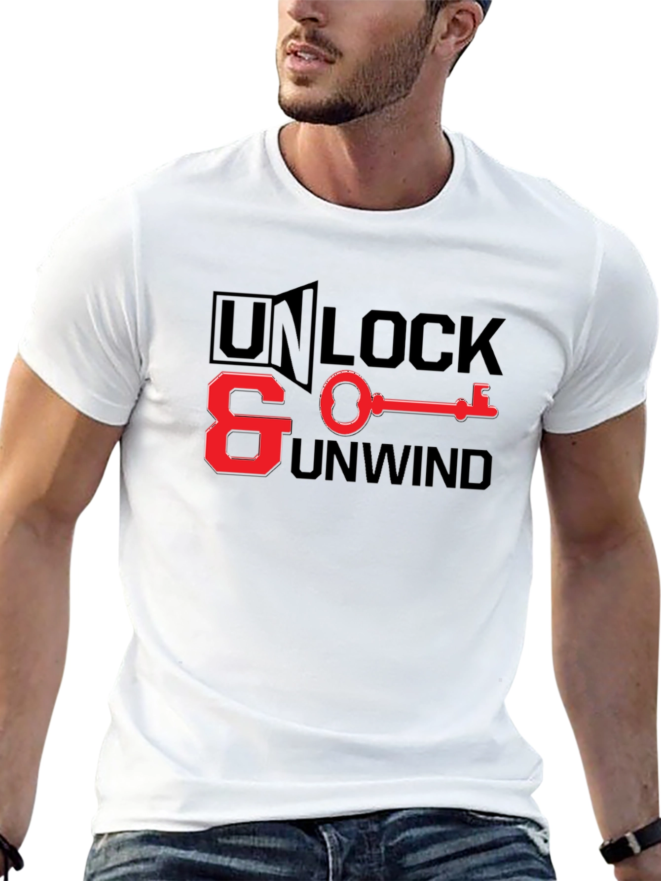 Unlock & Unwind Black Graphic T-Shirt
