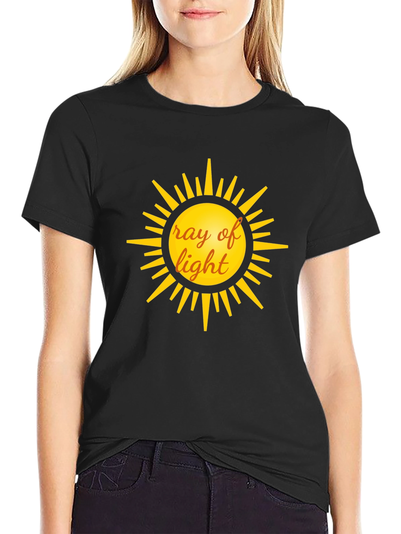 Ray of Light Graphic Tee - Black Cotton T-Shirt