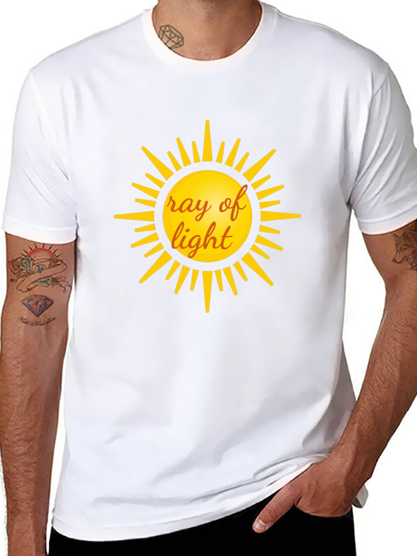 Ray of Light Graphic Tee - Black Cotton T-Shirt